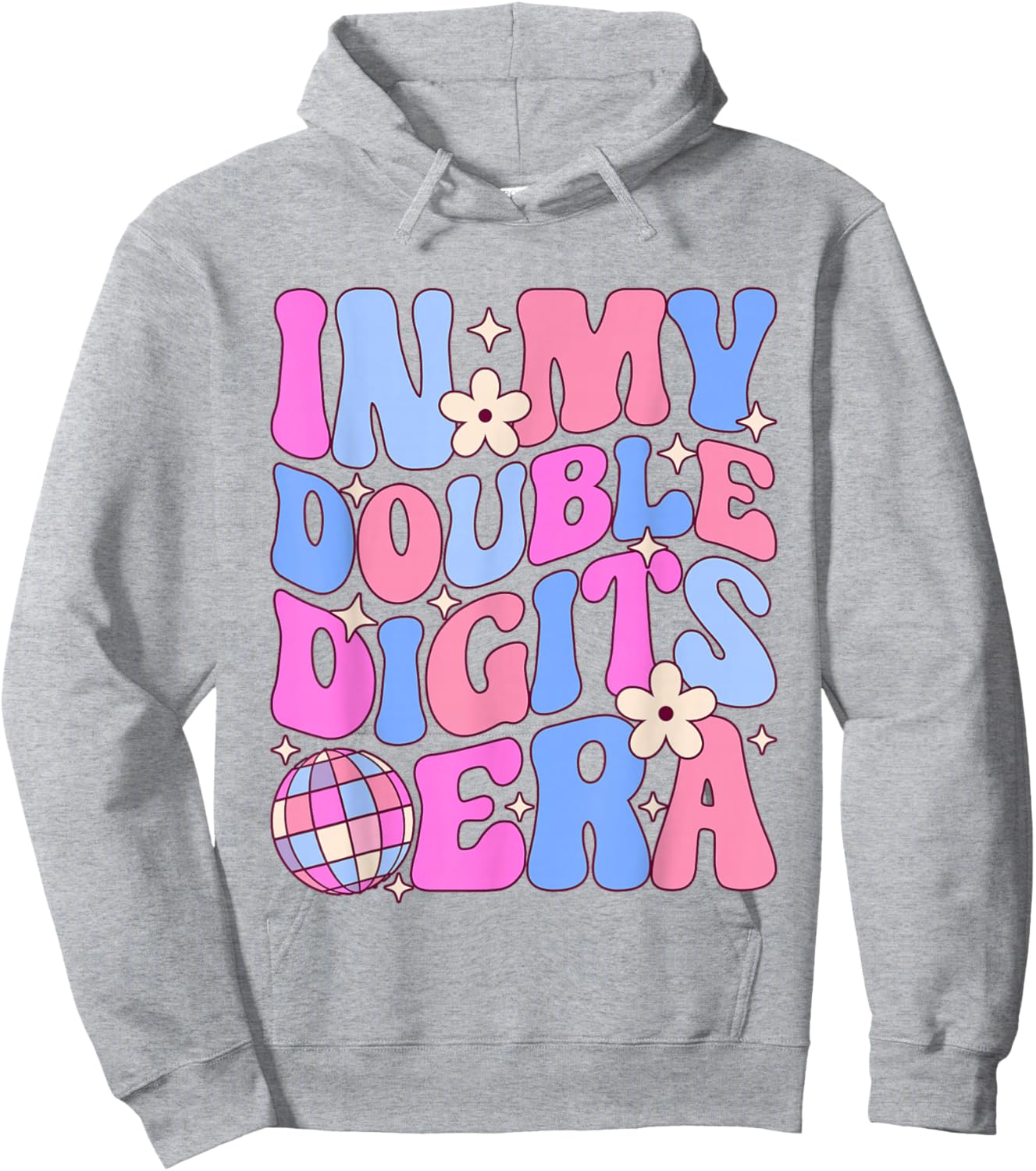 In My Double Digits Era Retro 10th Birthday 10 Year Old Girl Hoodie - Hoodie | Ash