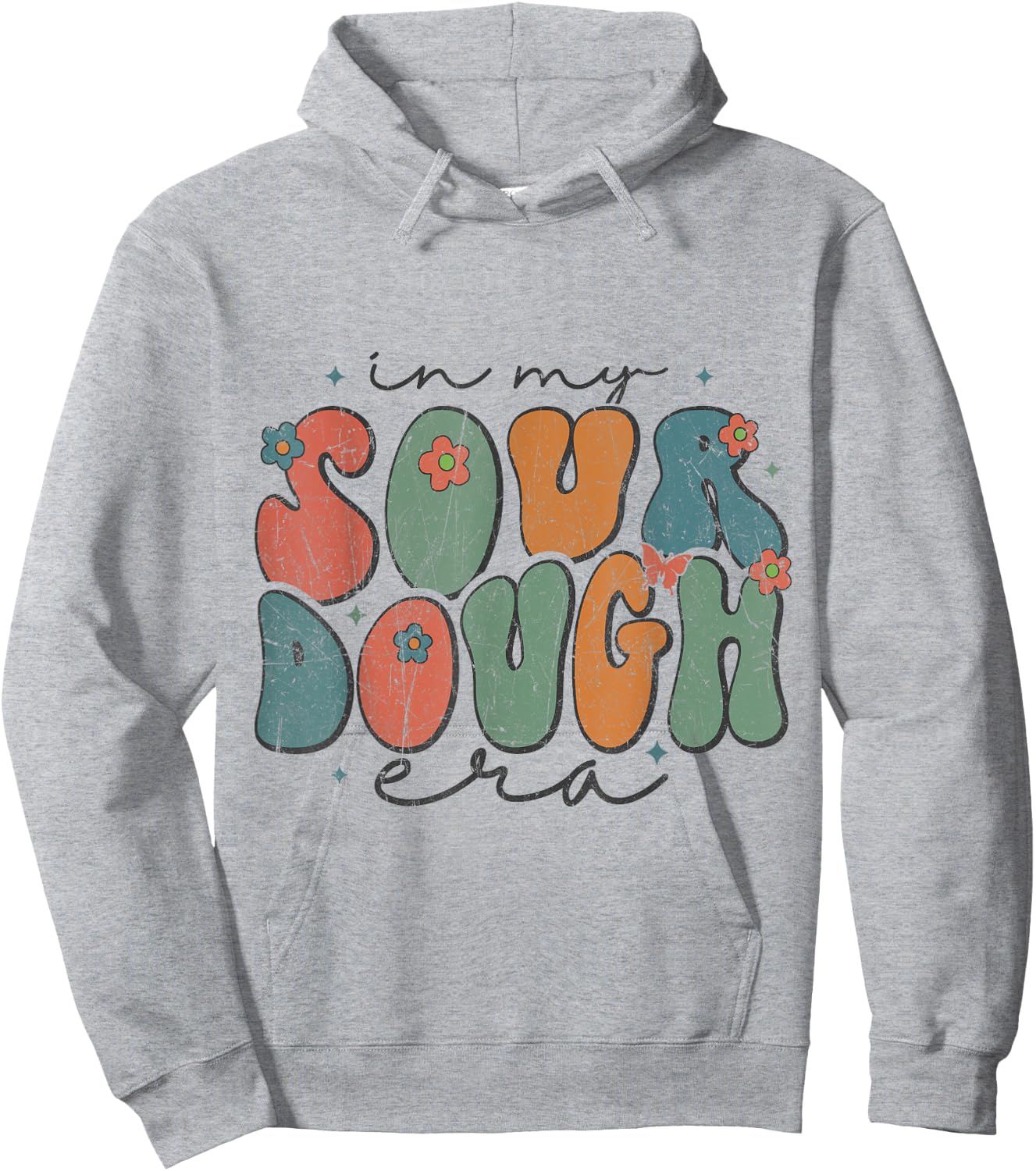 In My Sourdough Era Groovy Bread Baking Sourdough Enthusiast Hoodie - Hoodie | Ash