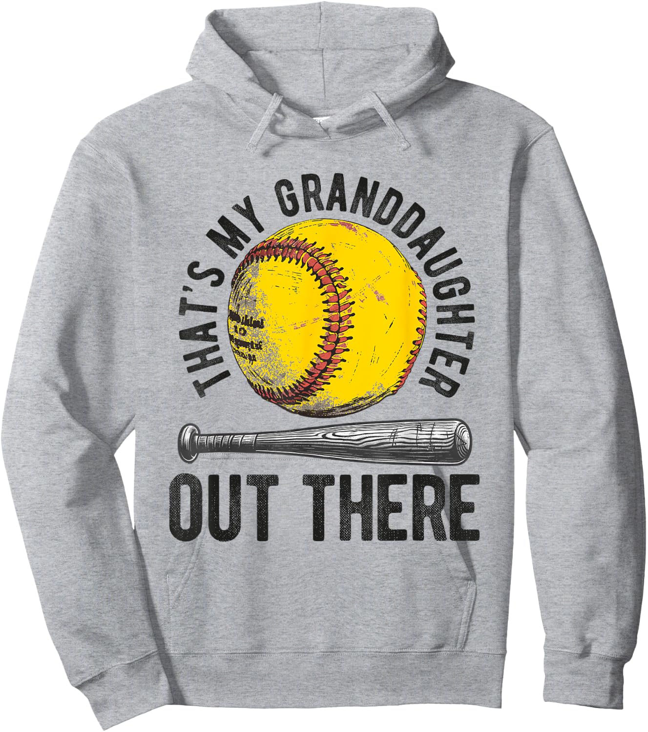 That's My Granddaughter Out There Softball Grandpa Hoodie - Hoodie | Ash