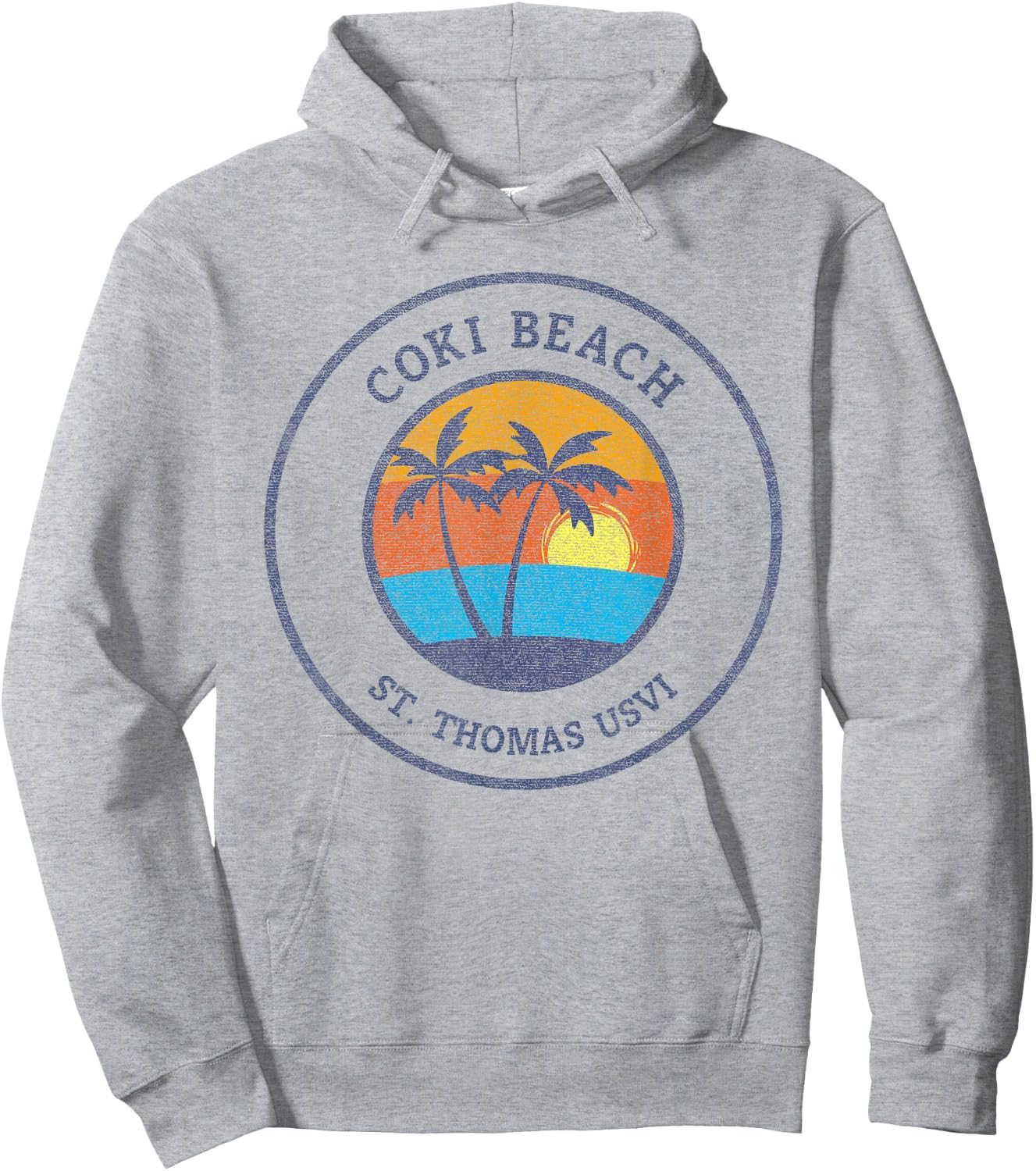 Coki Beach St. Thomas United States Virgin Islands Men Women Hoodie - Hoodie | Ash