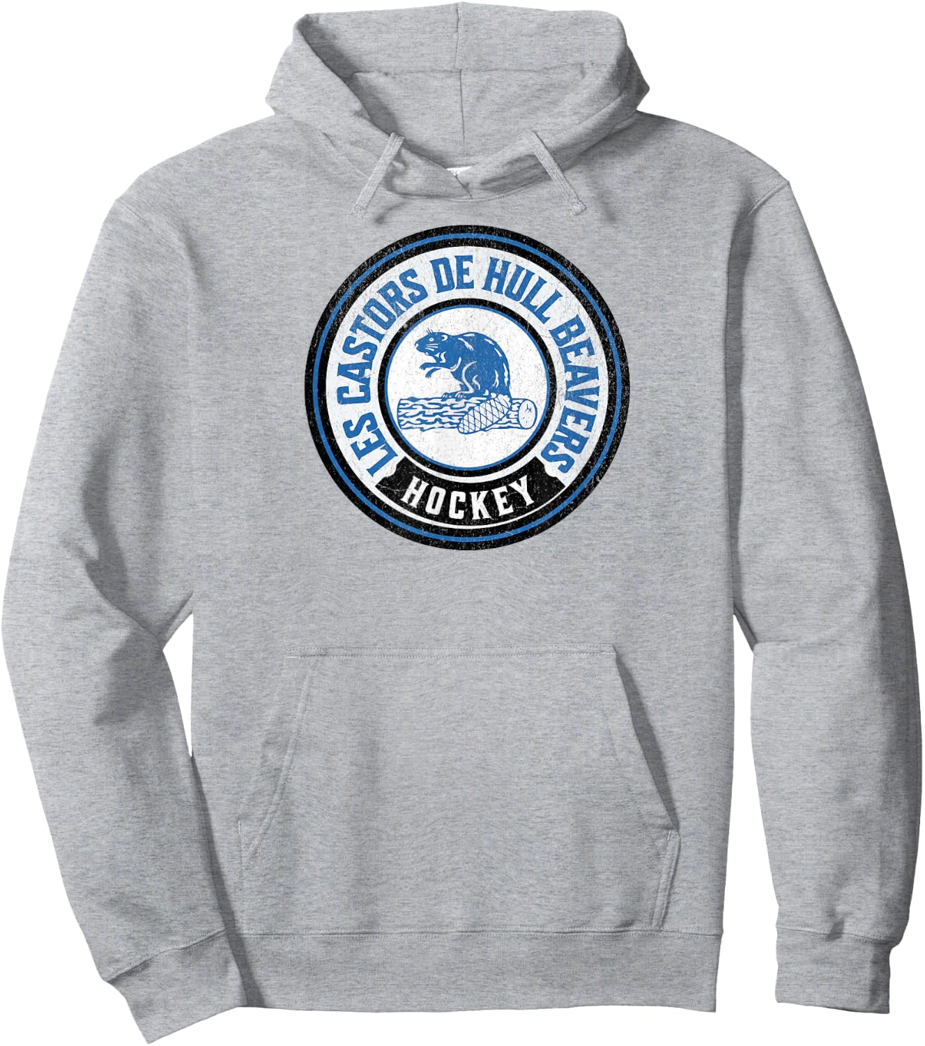 Vintage Beaver Logo Defunct Hockey Team Hull Beavers Hoodie - Hoodie | Ash