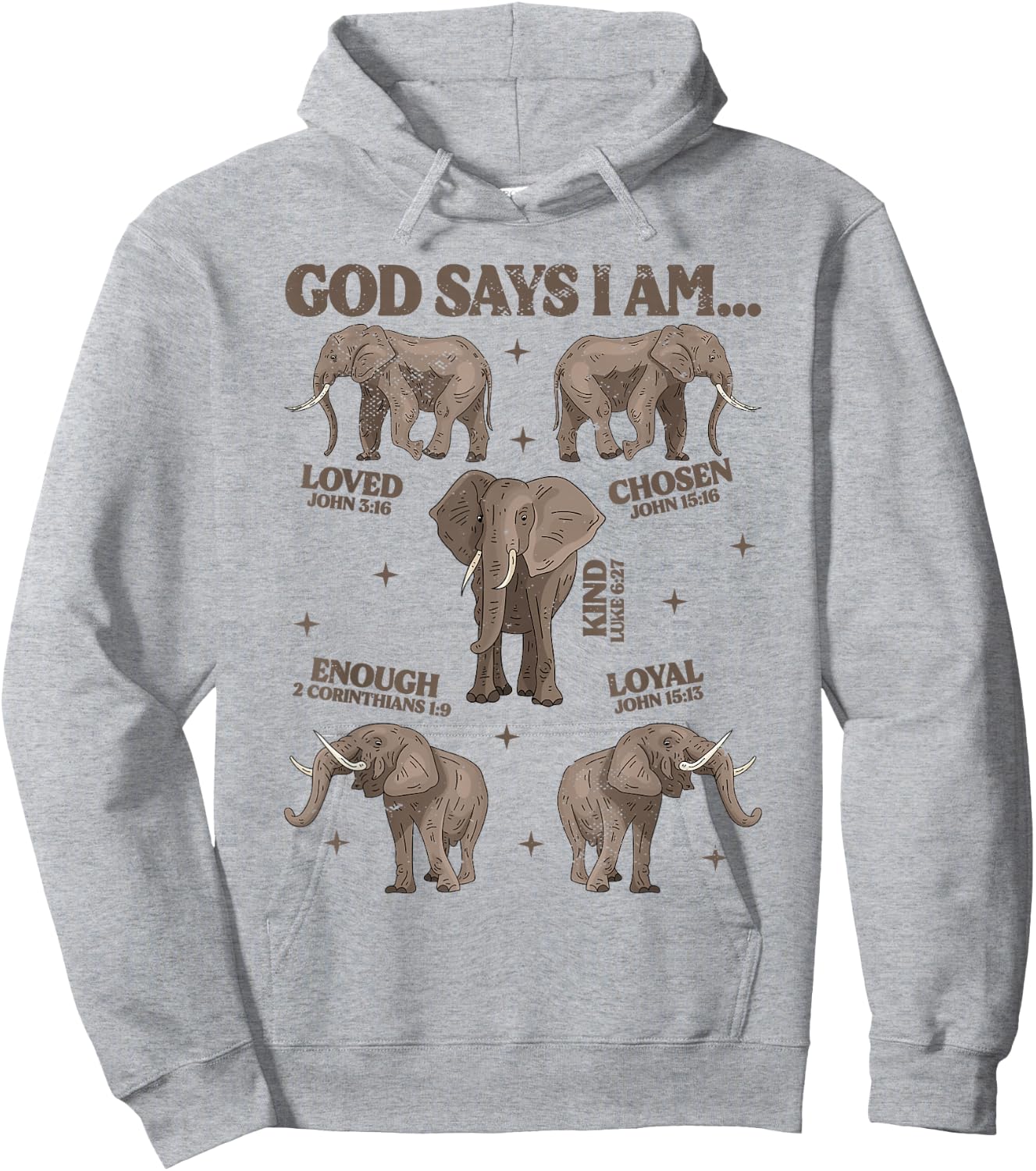 God Says I Am Elephant Lover Men Women Christian Hoodie - Hoodie | Ash