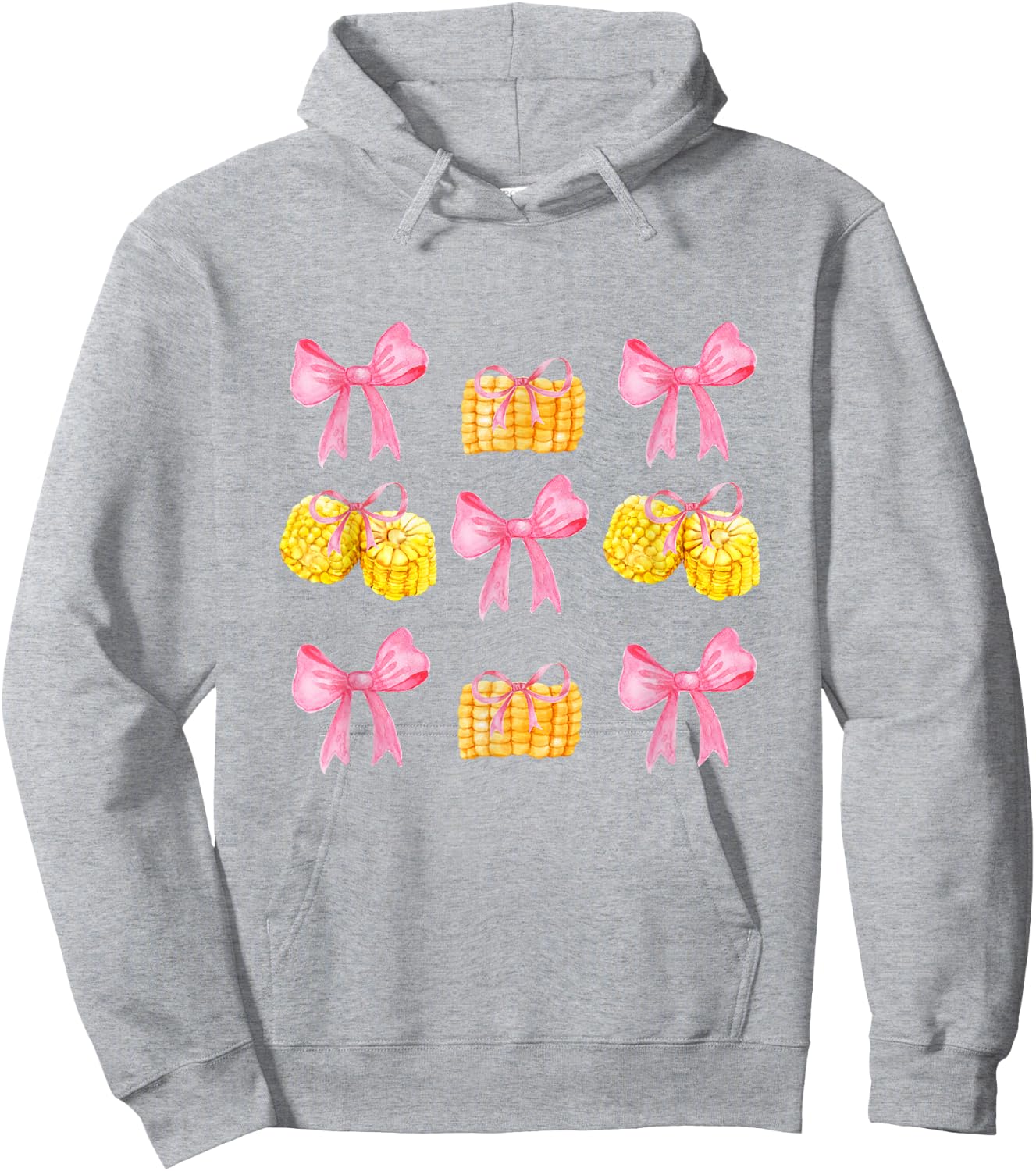 Pink Bows Cute Coquette corn y2k Clean Girl Aesthetic Hoodie - Hoodie | Ash