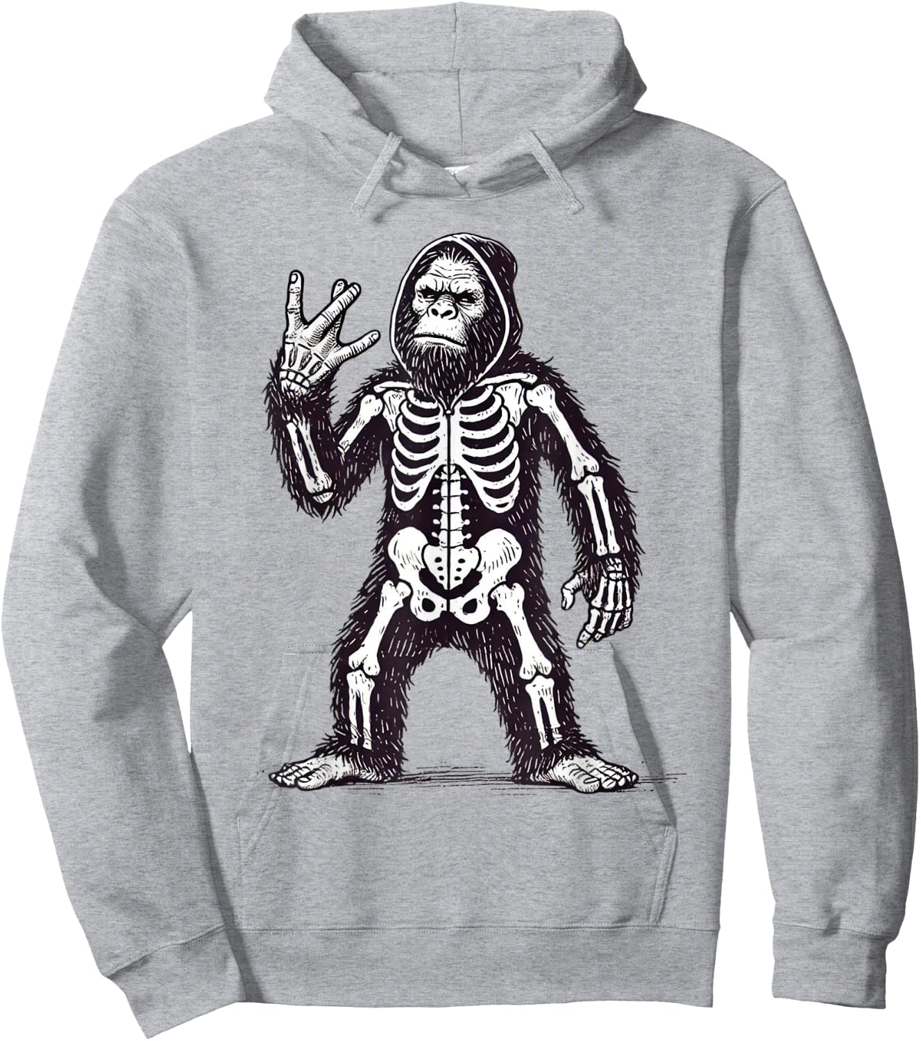 Cool Halloween Pumpkin Bigfoot Skeleton Westside Hoodie - Hoodie | Ash