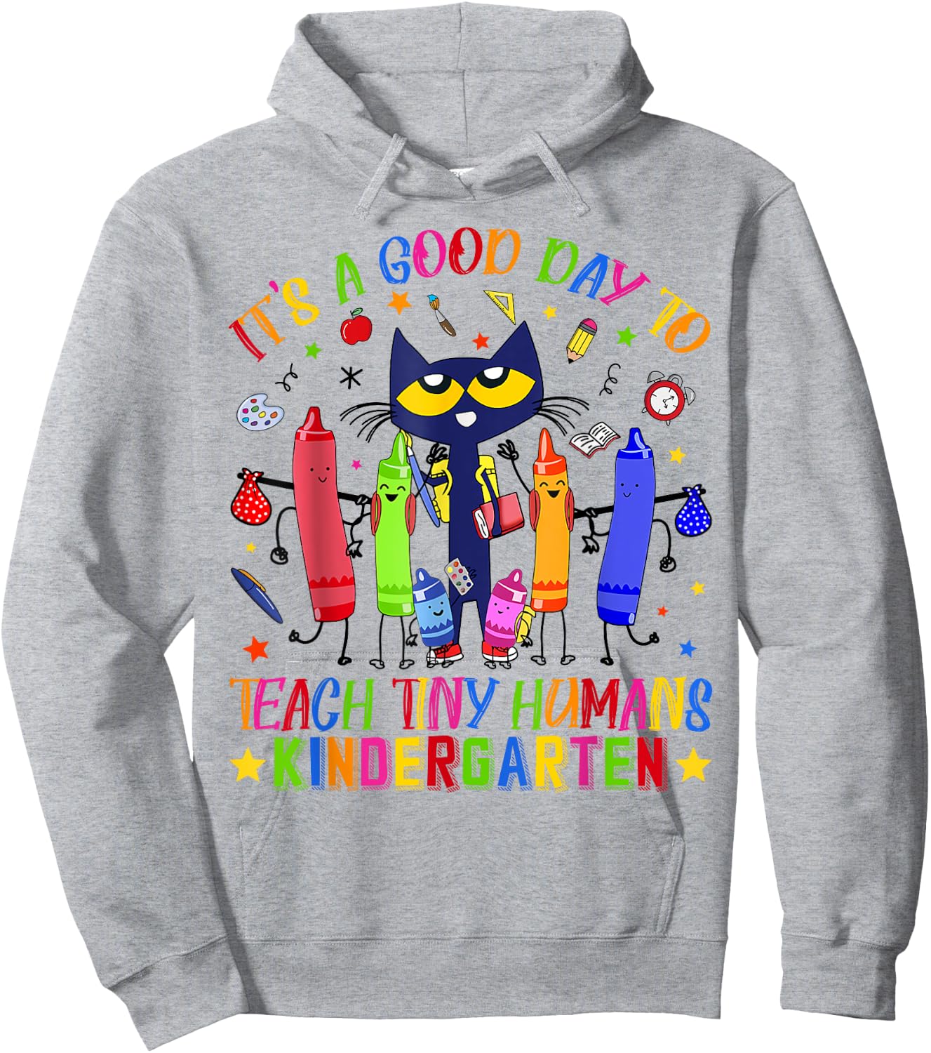 It's A Good Day To Teach Tiny Human Kindergarten Cat Teacher Hoodie - Hoodie | Ash