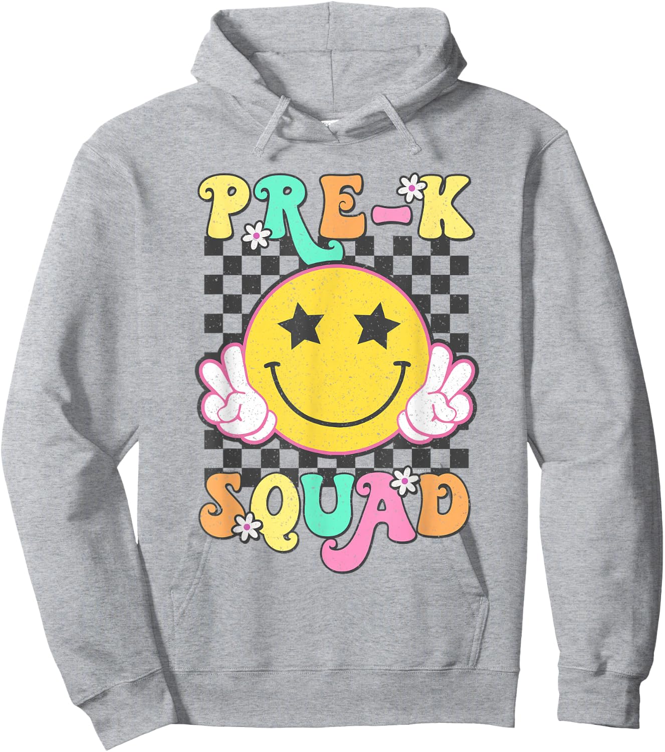 Pre-K Squad Smile Retro Back To School Hoodie - Hoodie | Ash