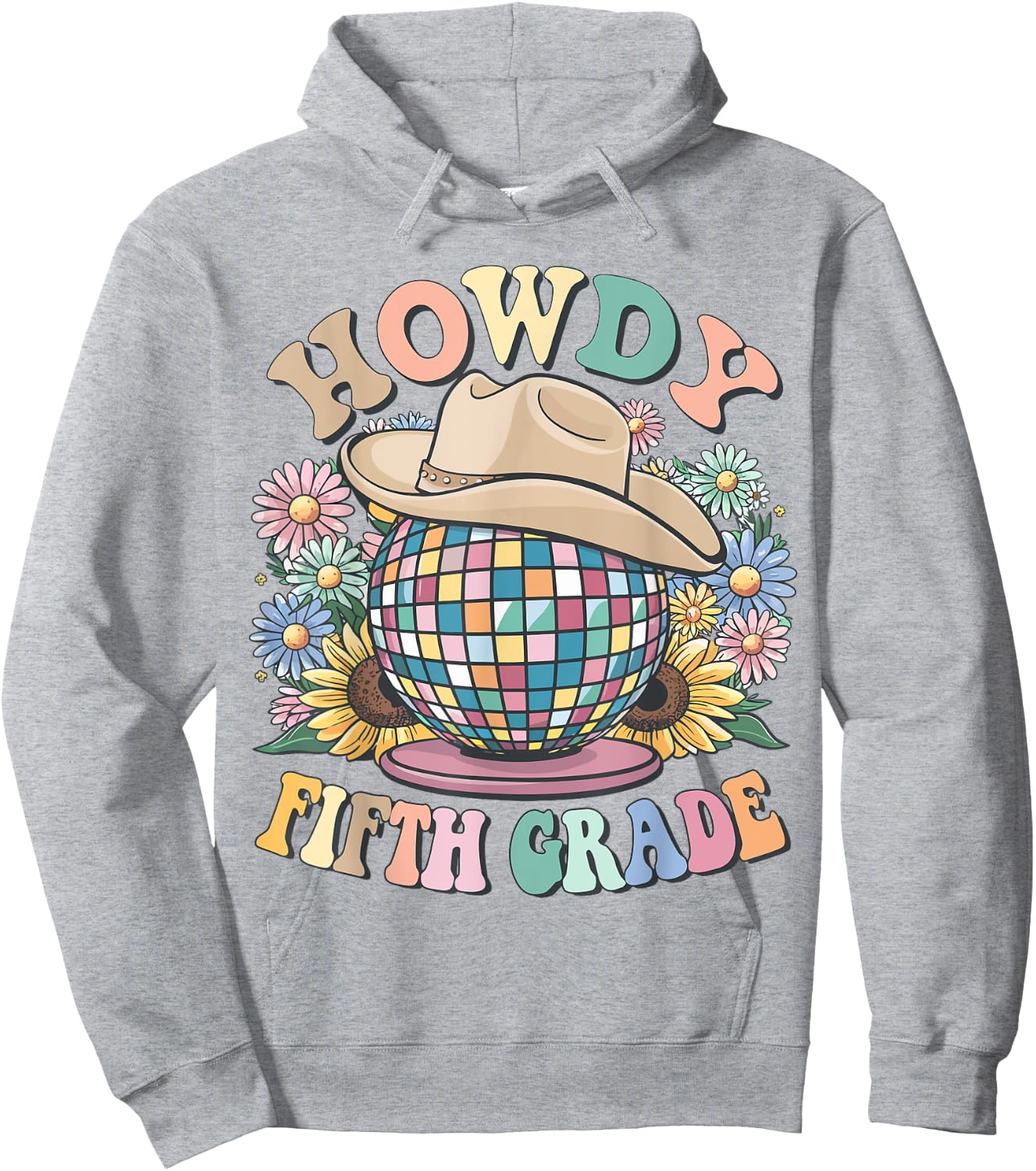 Howdy Fifth Grade Cowgirl Country 5th Grade Back to School Hoodie - Hoodie | Ash