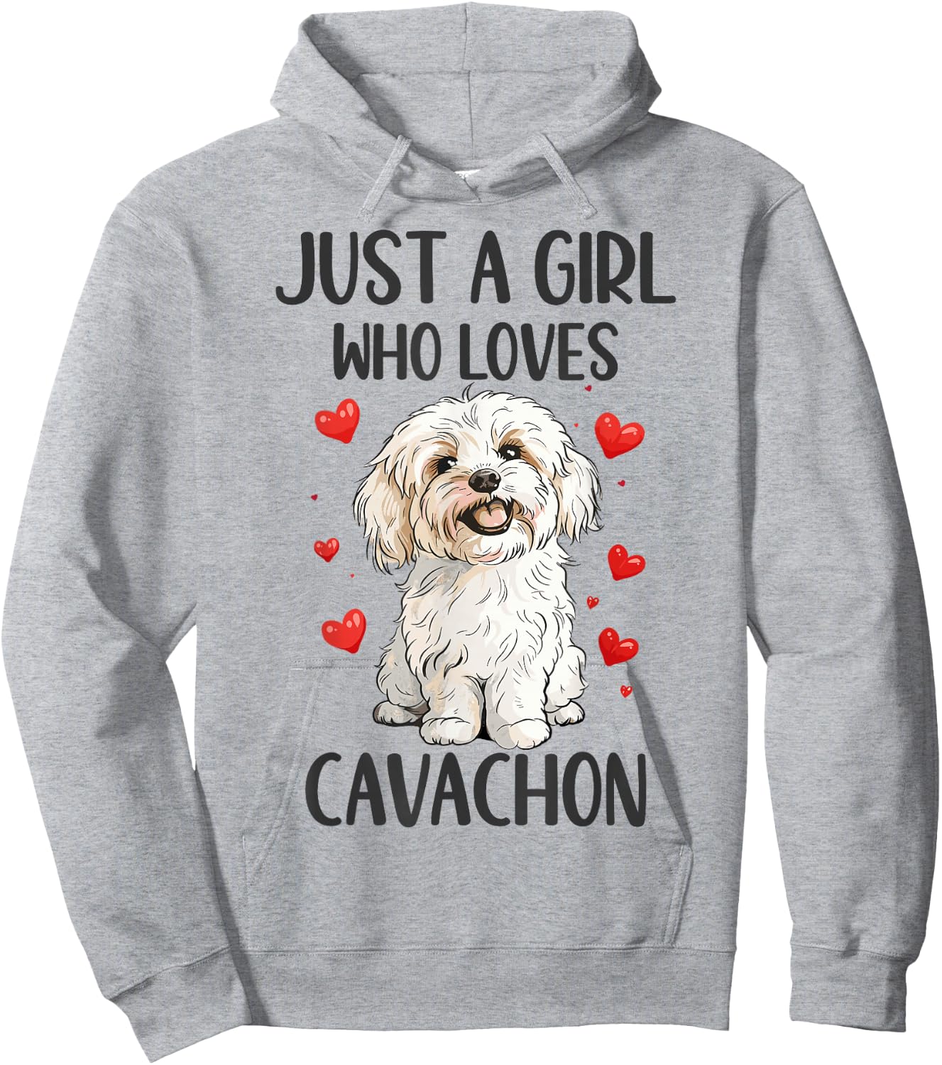 Just a Girl Who Loves Cavachon Funny Cavachon Dog Owner Hoodie - Hoodie | Ash