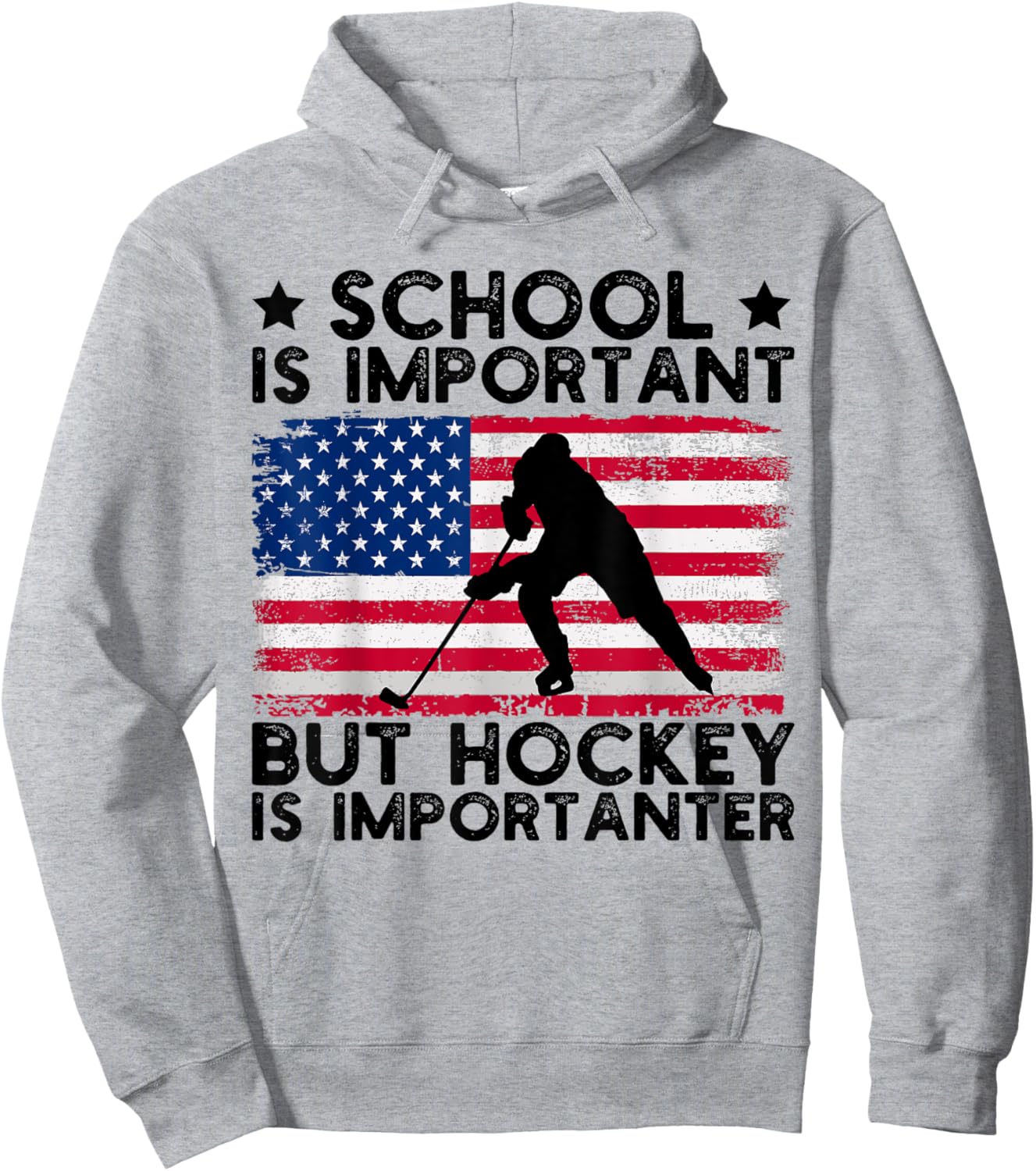 Funny Hockey School Is Important But Hockey is Importanter Hoodie - Hoodie | Ash