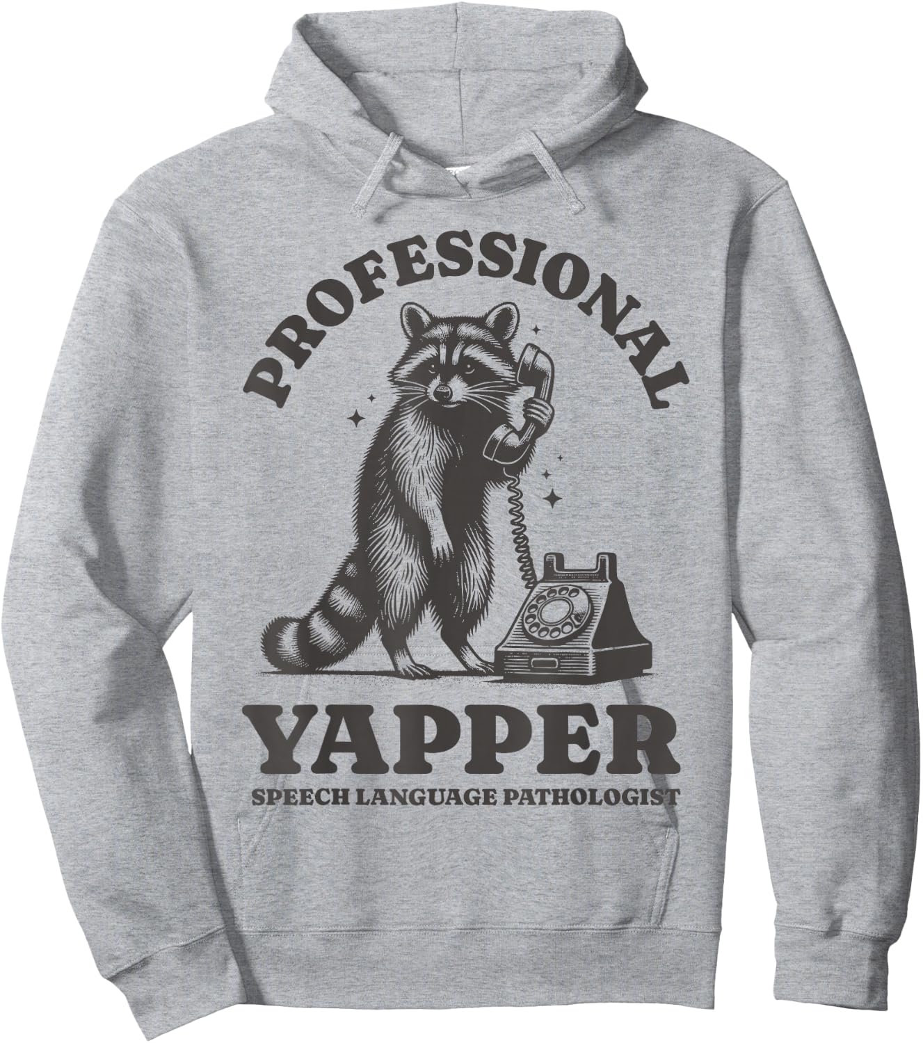 Professional Yapper SLP Raccoon Speech Language Pathologist Hoodie - Hoodie | Ash