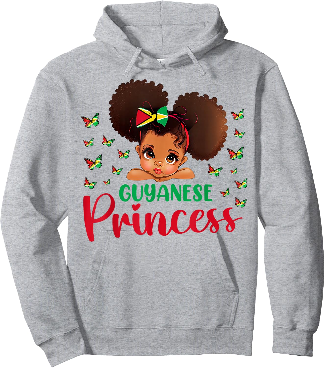 Guyanese Princess Guyana for Black Girls Kids Hoodie - Hoodie | Ash