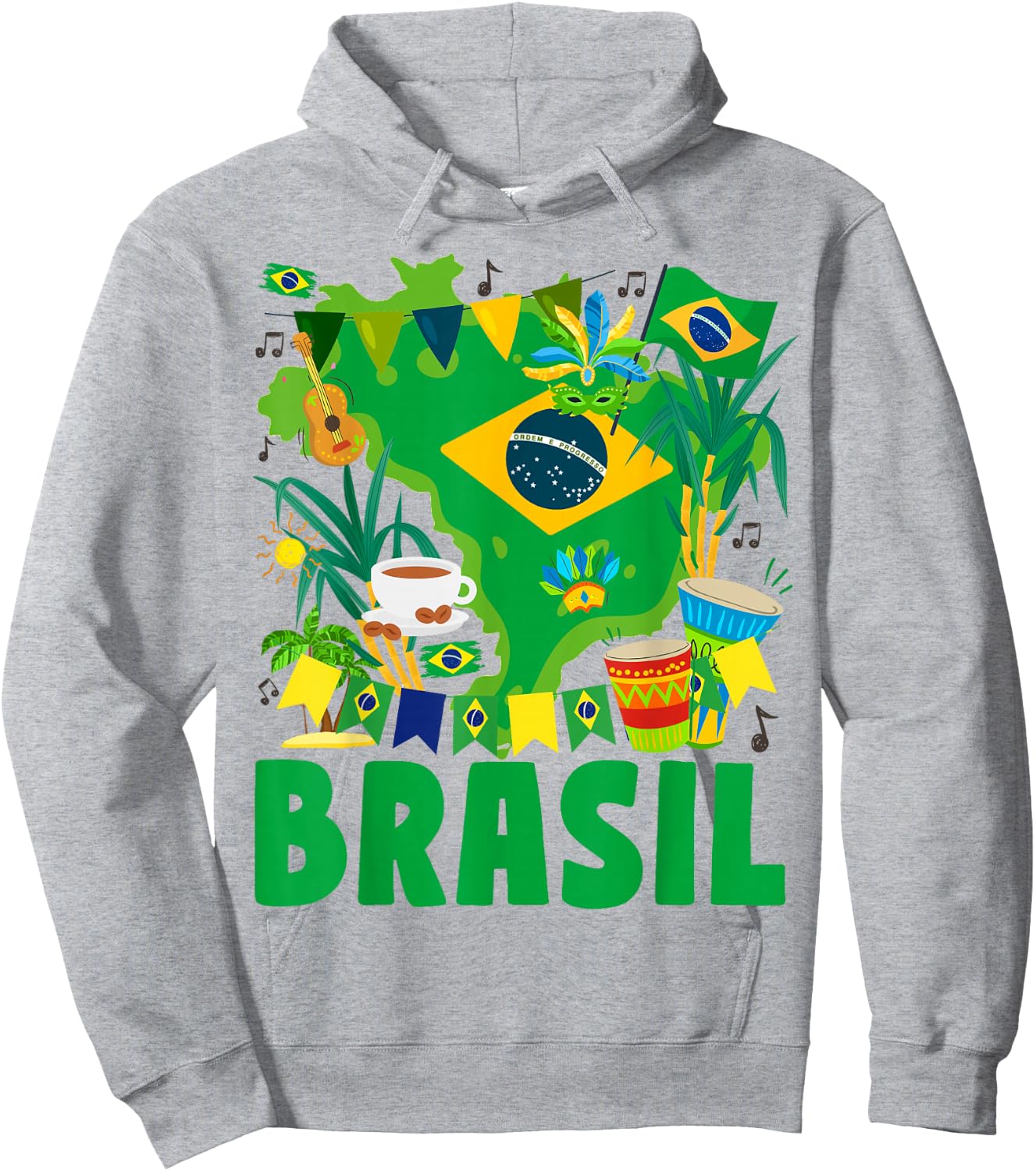 Brasil Flag Outfit Idea For Kids Brazil & Brazilian Flag Hoodie - Hoodie | Ash