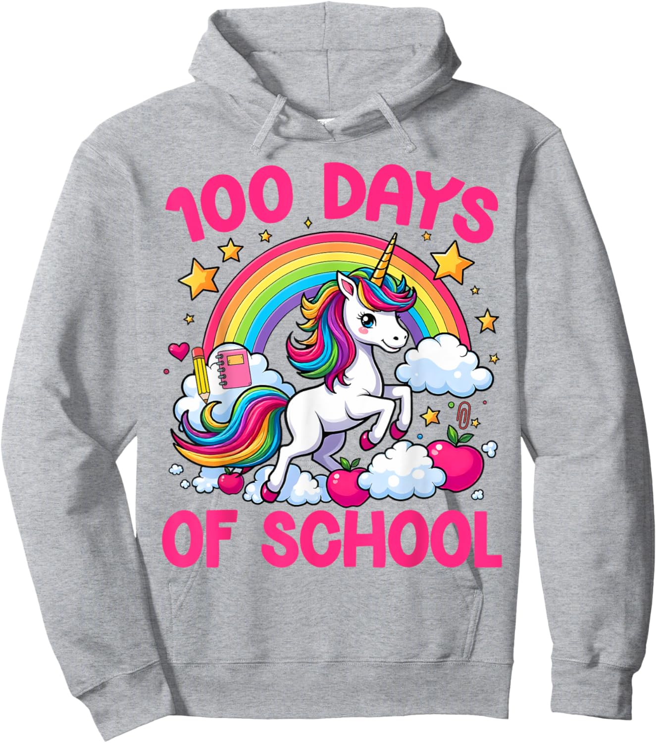 100 Days Of School Unicorn Teacher Girls Happy 100 Days Hoodie - Hoodie | Ash