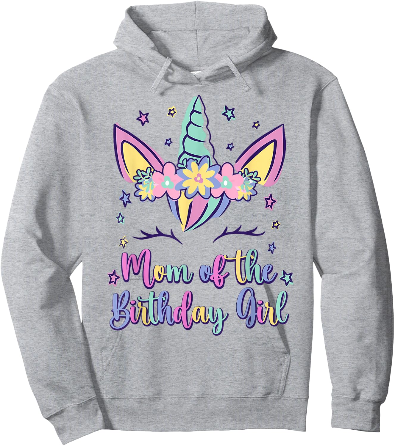 Mom Of The Birthday Girl Mommy Unicorn Princess Bday Party Hoodie - Hoodie | Ash