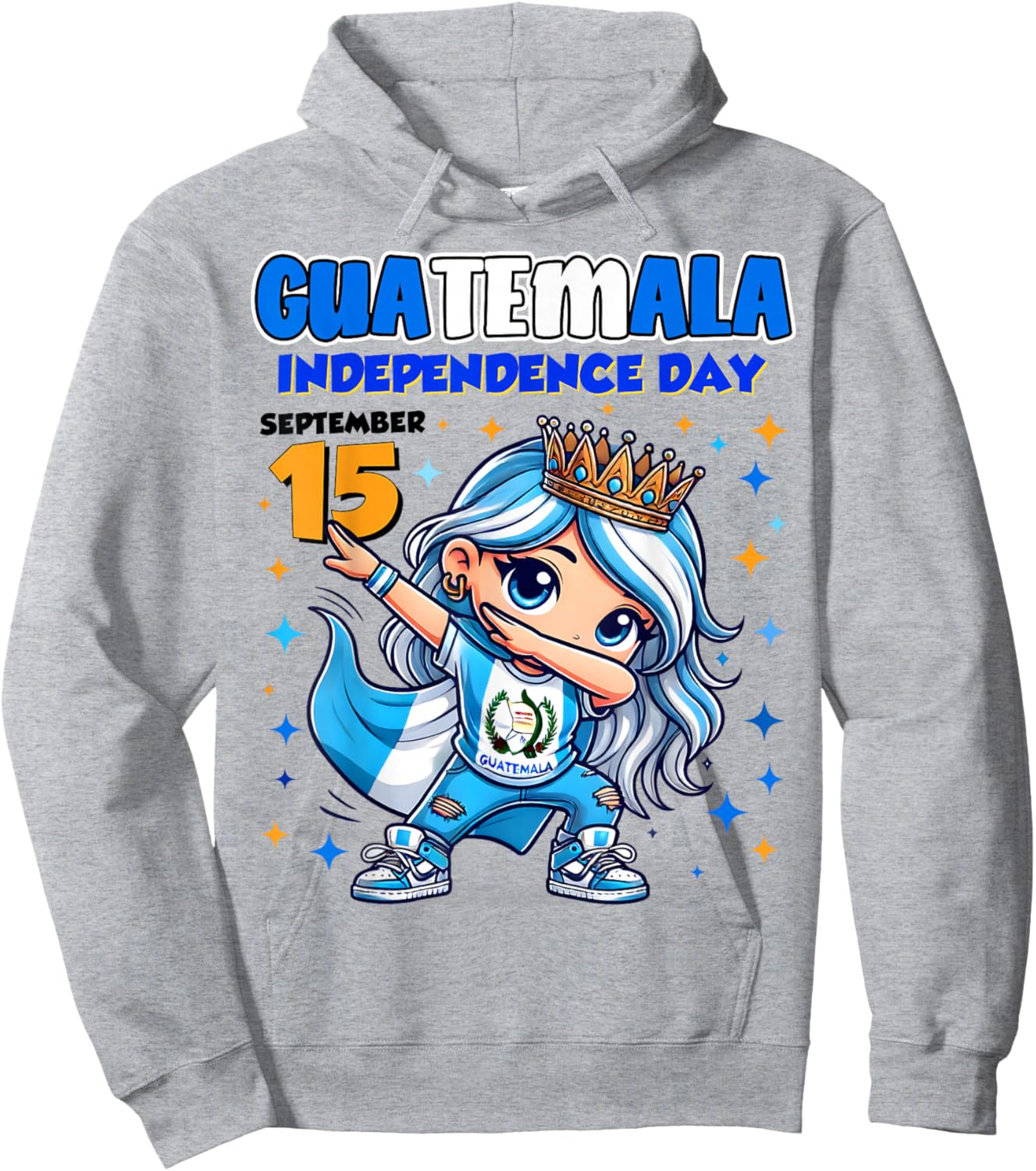 Guatemala Independence Day September 15 Celebration girls Hoodie - Hoodie | Ash