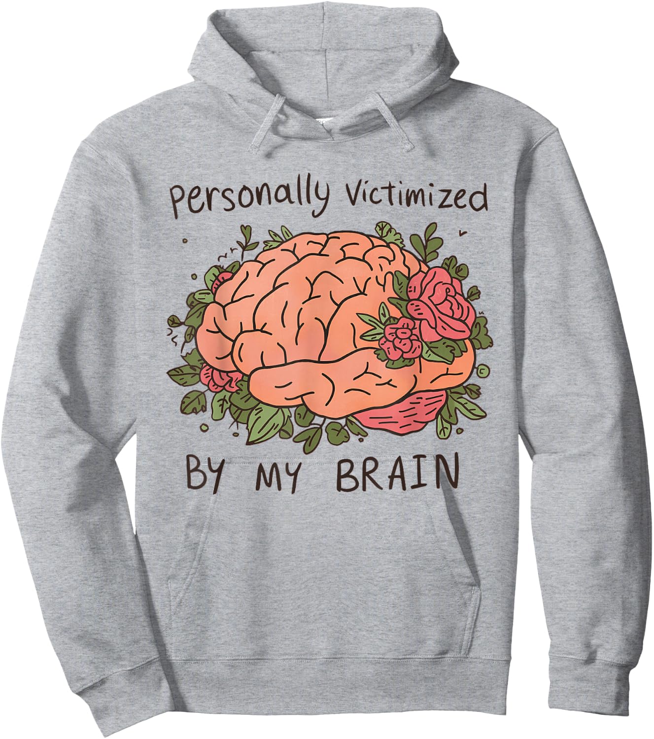 Chronic Migraine Awareness Month Brain Purple Ribbon Support Hoodie - Hoodie | Ash
