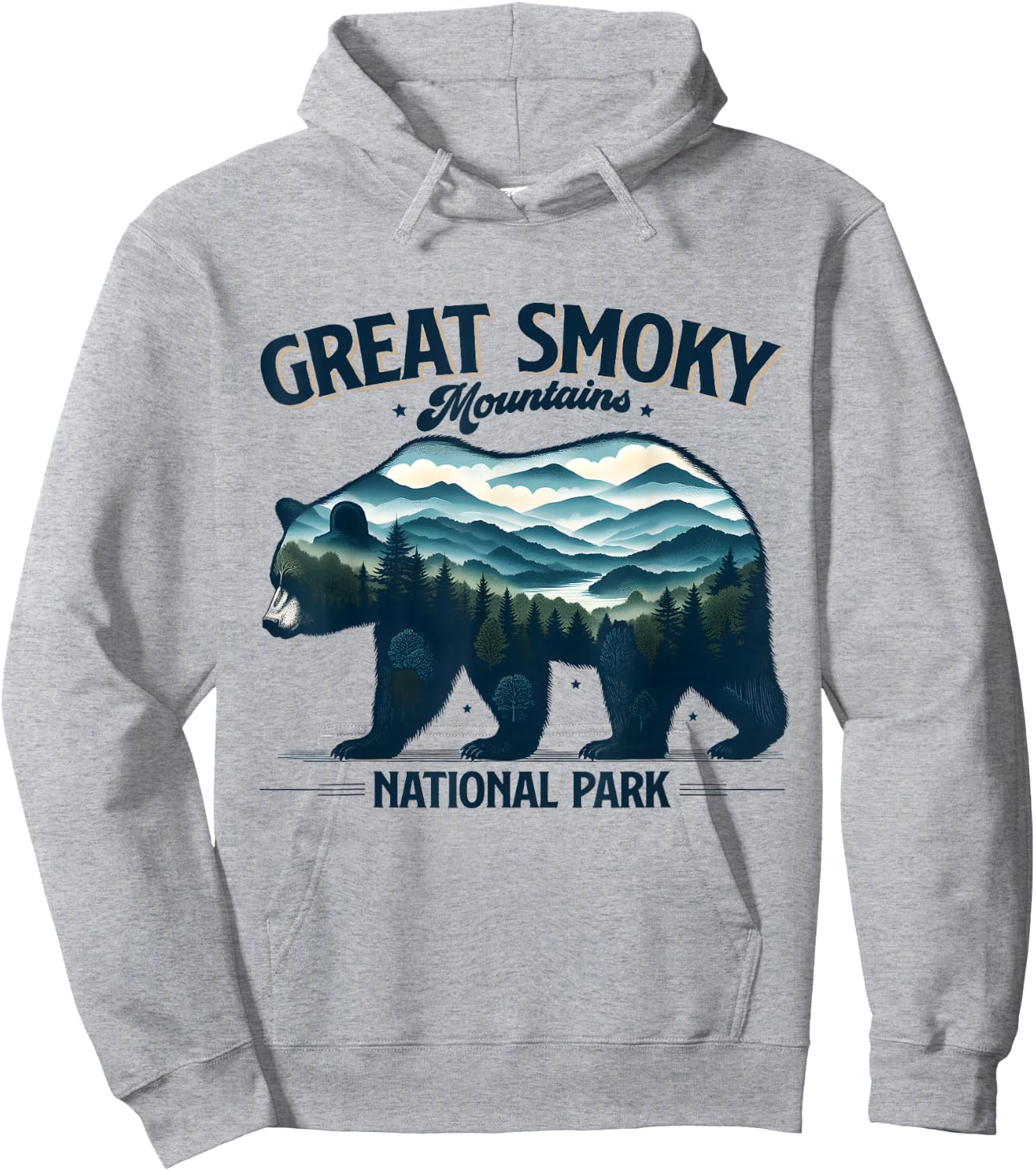 Hiking Camping Great Smoky Mountains National Park Bear Hoodie - Hoodie | Ash