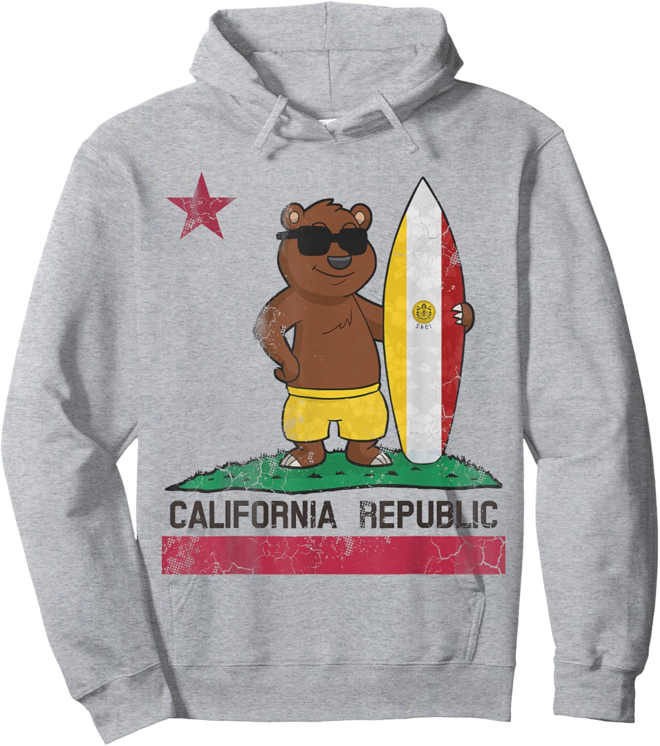 San Diego California Surfer Bear Surfing Men Women Kids Teen Hoodie - Hoodie | Ash