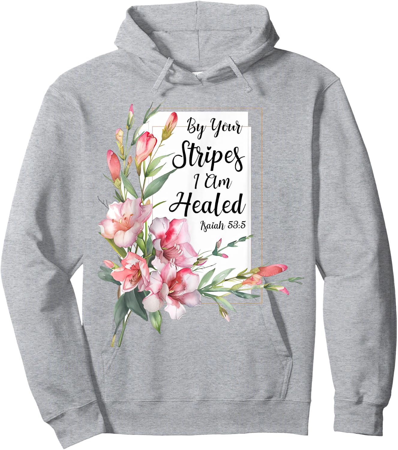 Freesia Flower Bible Verse Watercolor Floral Christian Hoodie - Hoodie | Ash