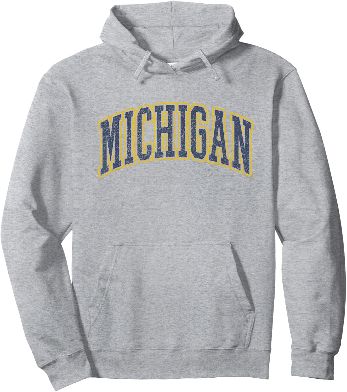 University of Michigan Wolverines U of M Distressed School Hoodie - Hoodie | Ash