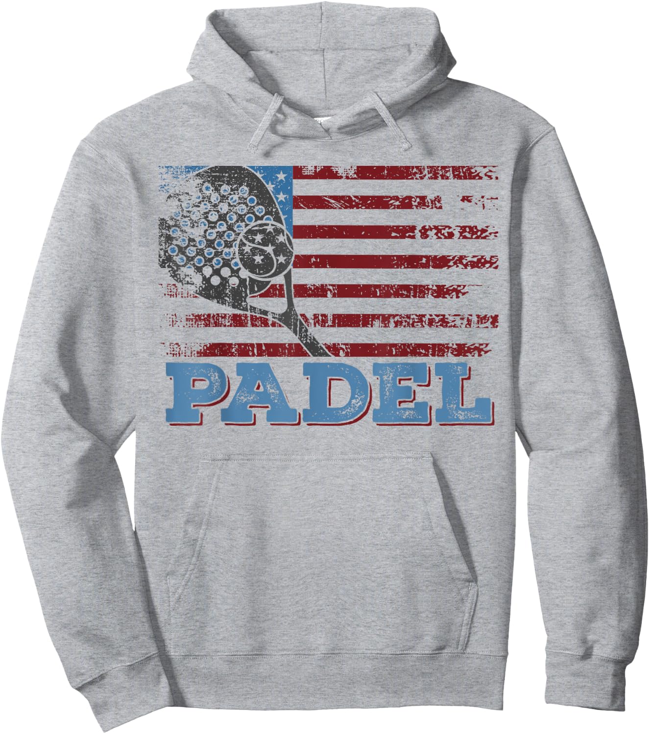 Padel American Flag Paddle Lovers for Patriotic Padel Player Kids Men Hoodie - Hoodie | Ash
