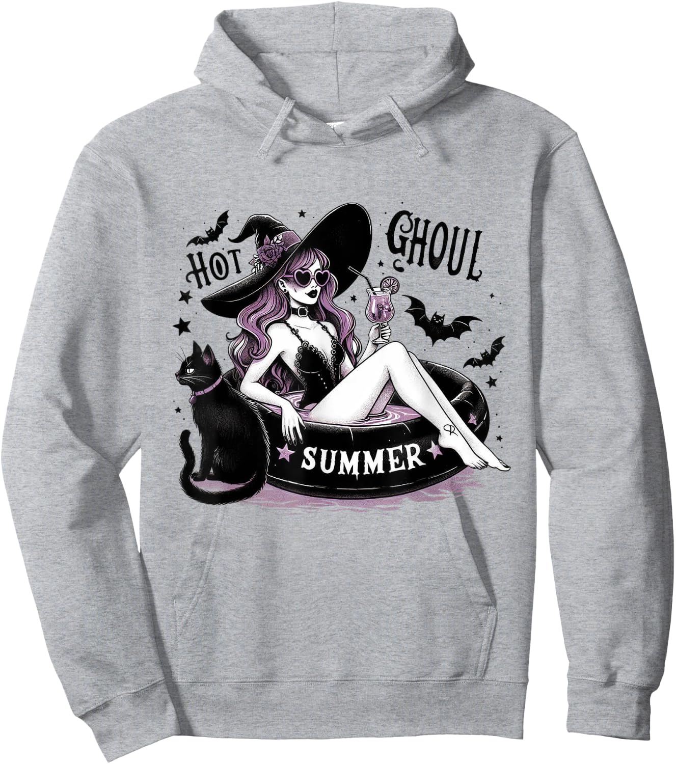 Hot Ghoul Summer Halloween Witch Party Costume Hoodie - Hoodie | Ash
