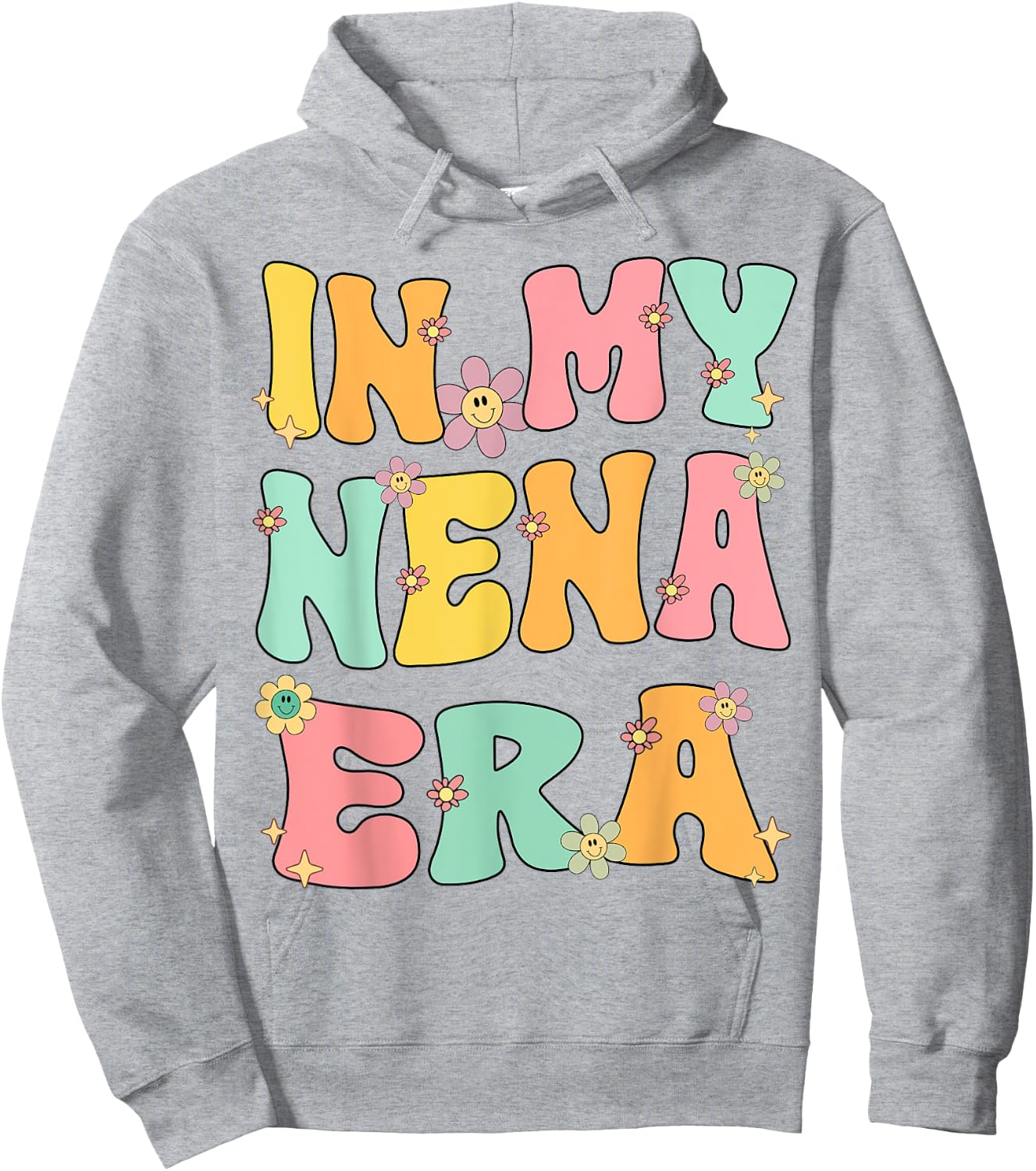 In My Nena Era Retro Groovy Nena Grandma Mothers day Cute Hoodie - Hoodie | Ash