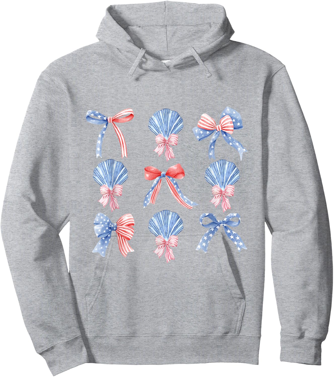 Pink Bows Cute Coquette shells y2k Girl Aesthetic USA bow Hoodie - Hoodie | Ash