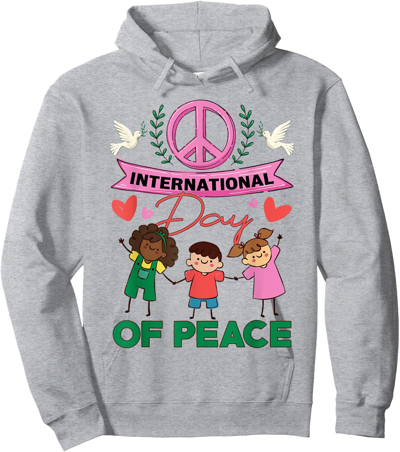International Day Of Peace World Peace Day September 21 Kids Hoodie - Hoodie | Ash