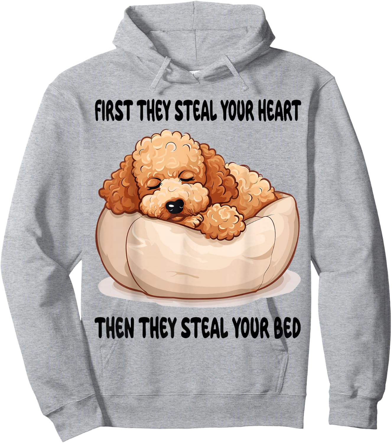 Toy-Poodle Sleeping Pajamas Nightgown Hoodie - Hoodie | Ash
