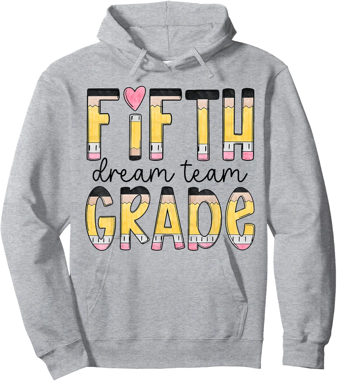 Fifth Grade Dream Team Back To School 5th Grade Teacher Women Girls Kids Hoodie - Hoodie | Ash