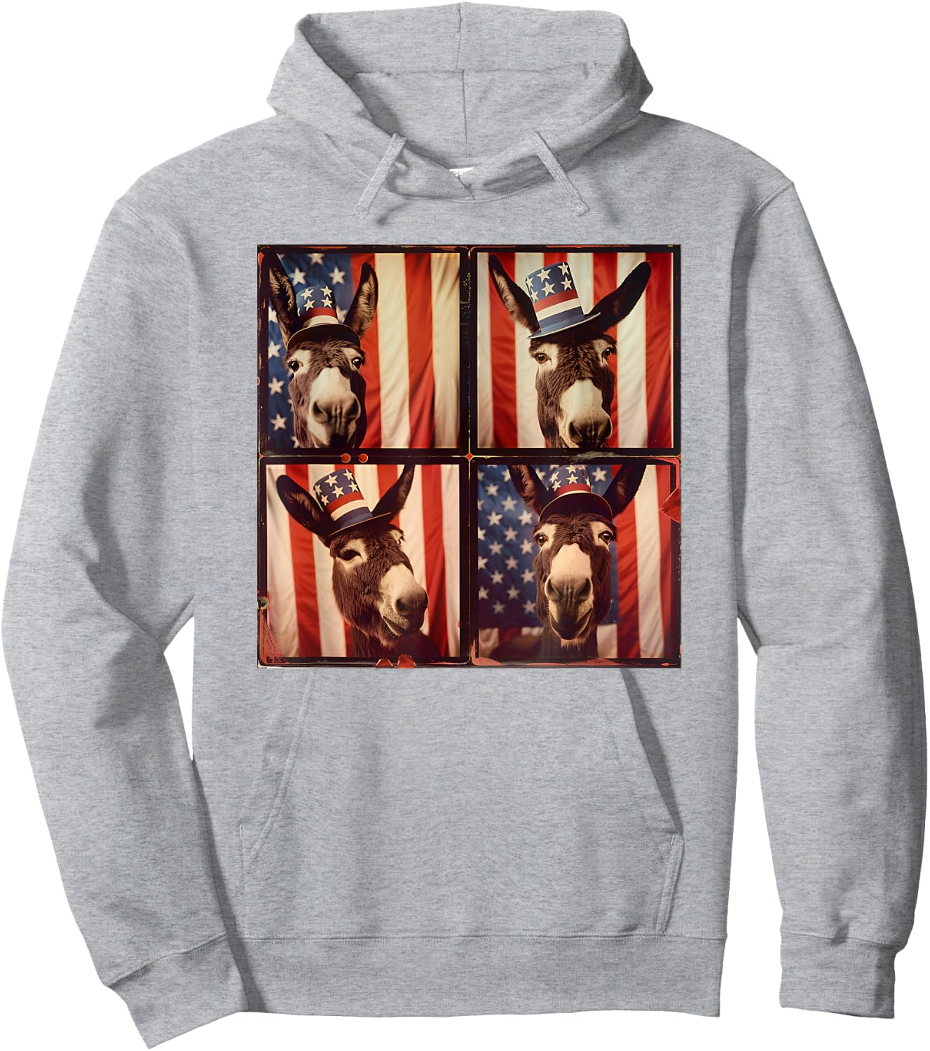 Donkey Farmer American Flag Patriotic 4th Of July Donkey Women Kids Men Hoodie - Hoodie | Ash