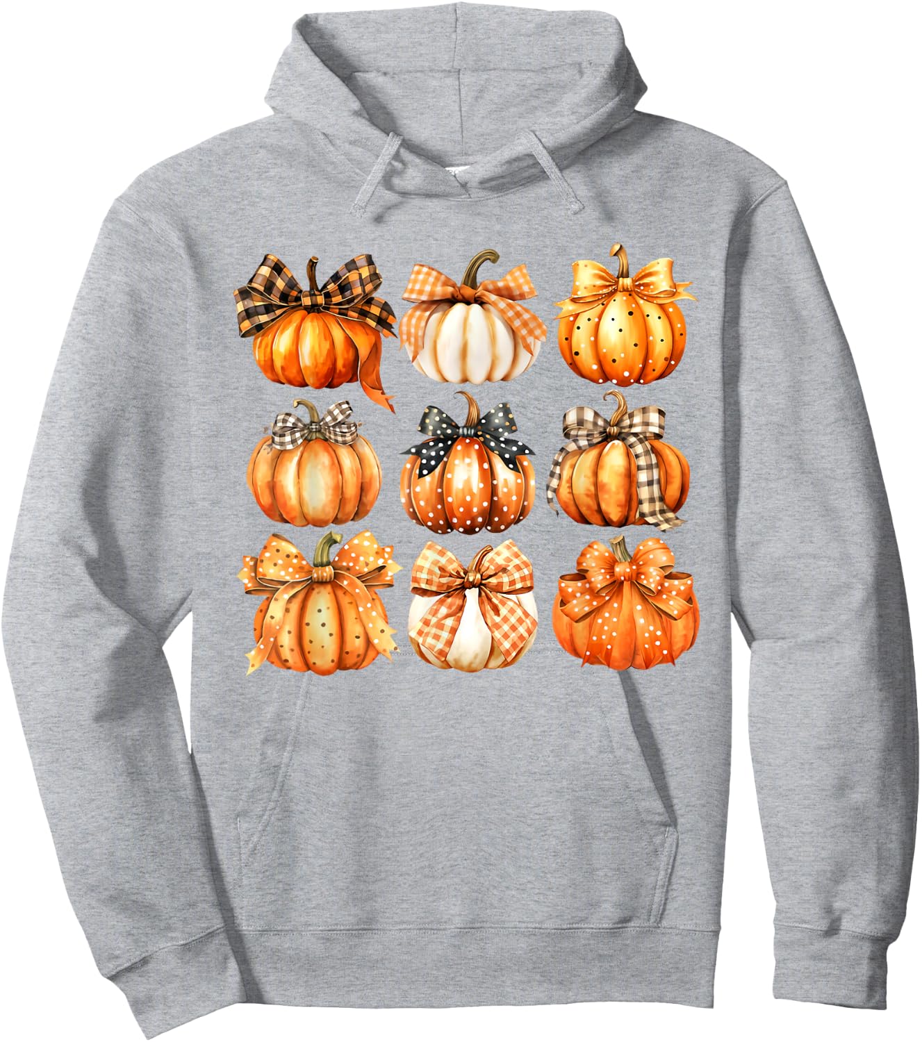 Retro Pumpkin Coquette Bow Fall Autumn Halloween Girl Women Hoodie - Hoodie | Ash