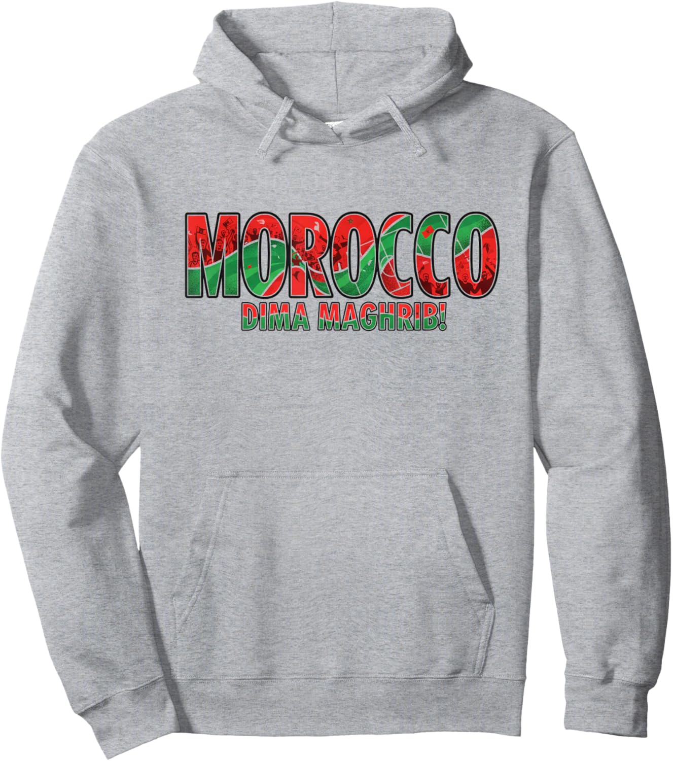 Maroc Dima Maghrib Maillot de Supporter de Football 2026 Hoodie - Hoodie | Ash