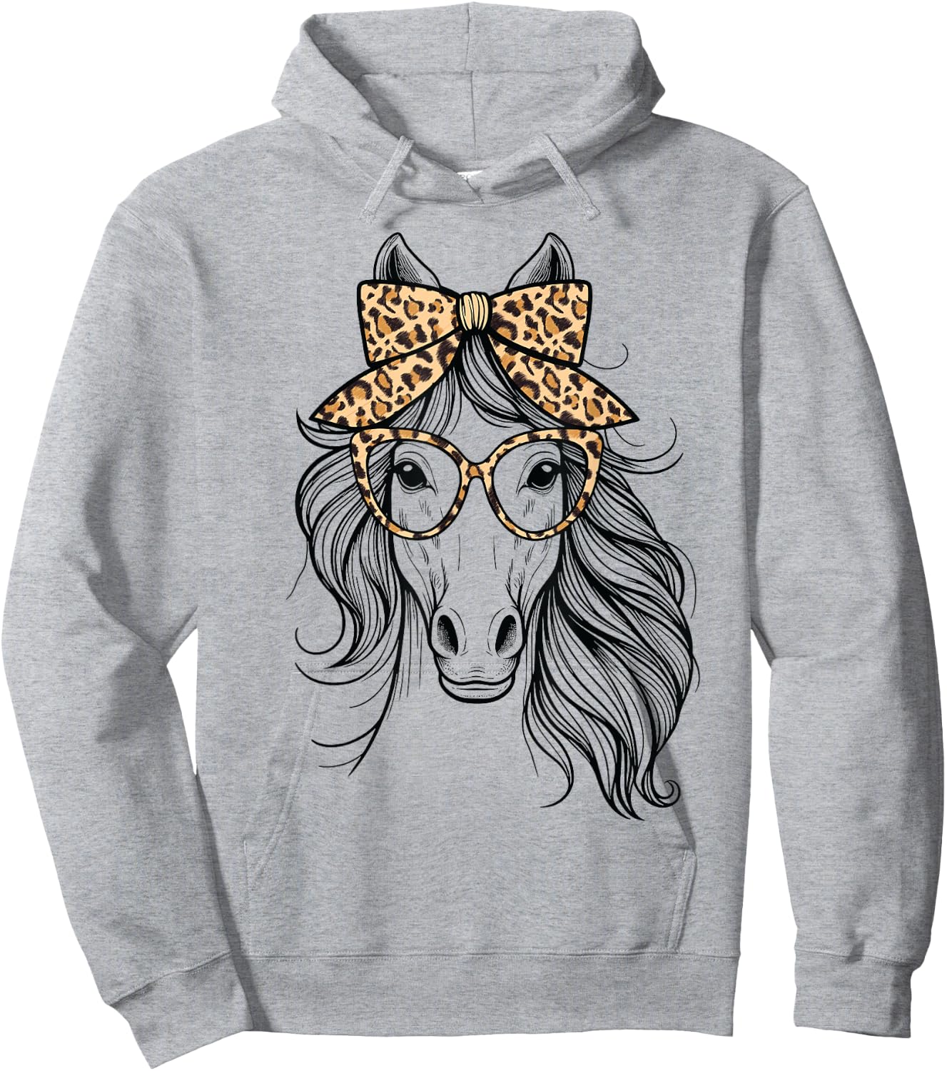 Horse Leopard Bandana For Horseback Riding Horse Lover Girl Hoodie - Hoodie | Ash