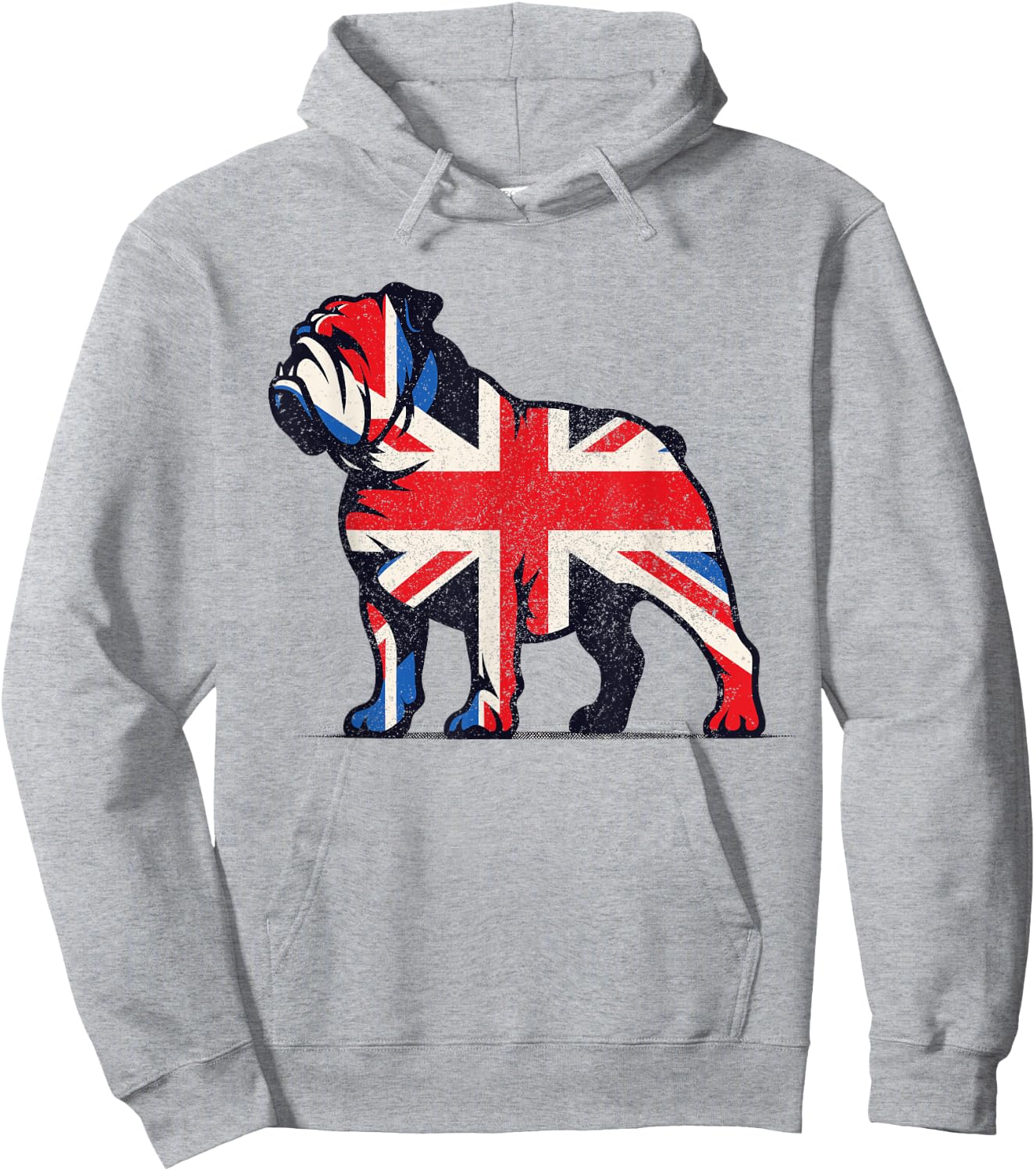 English Bulldog British Union Jack Great Britain Flag Men Women Kids Hoodie - Hoodie | Ash