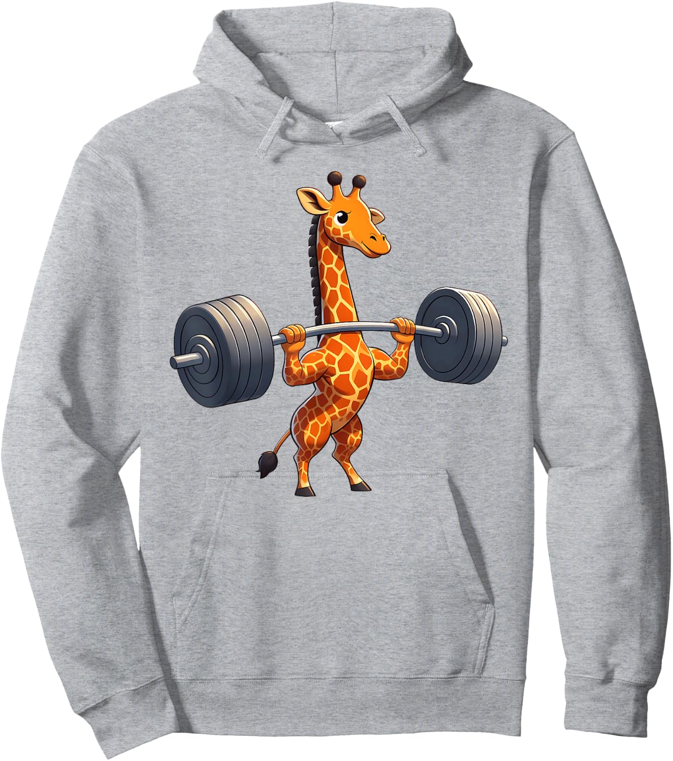 Weightlifting Funny Fitness Workout Gym Giraffe Lover Hoodie - Hoodie | Ash