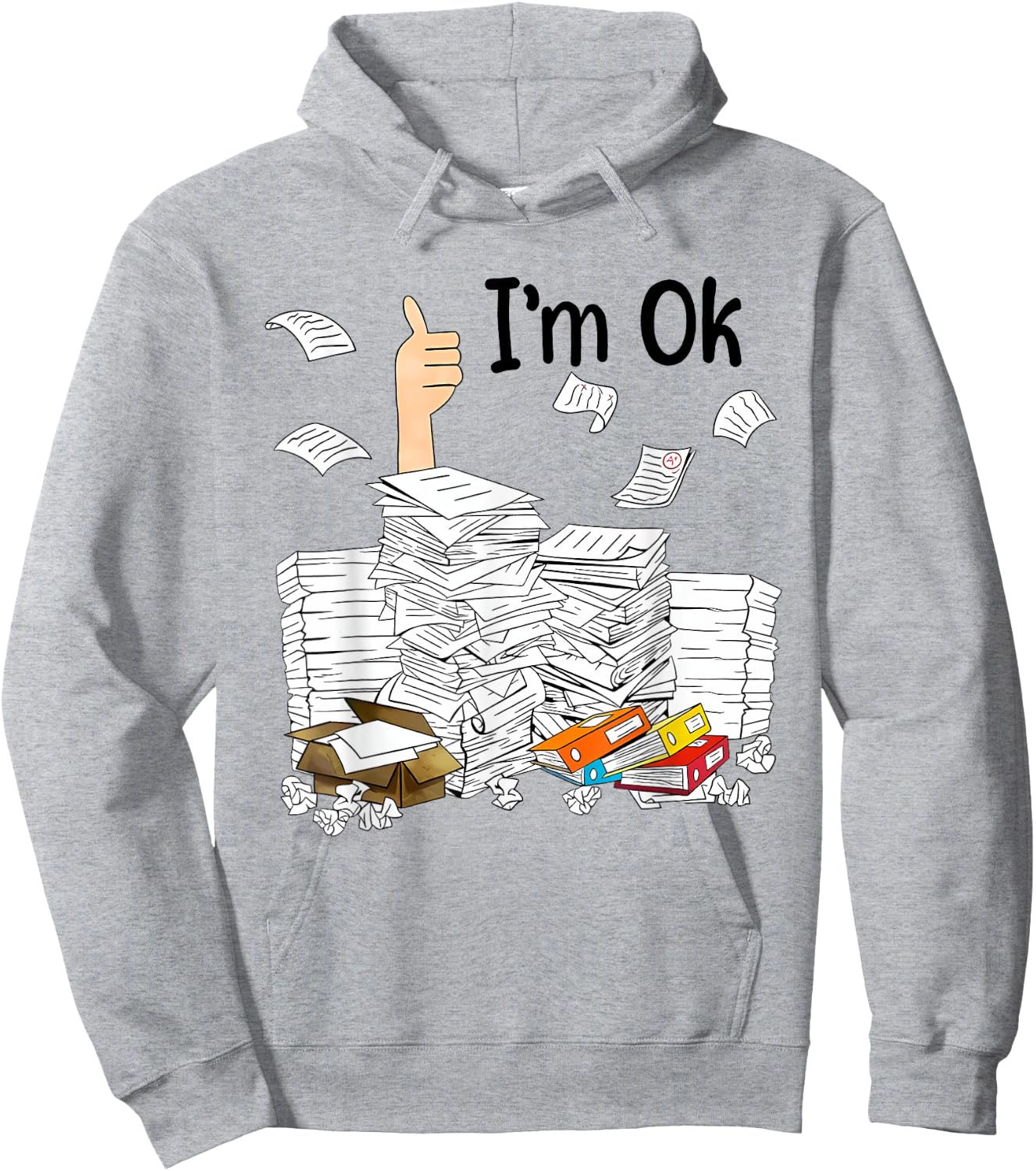 I'm ok Grading Papers Teacher life Hoodie - Hoodie | Ash