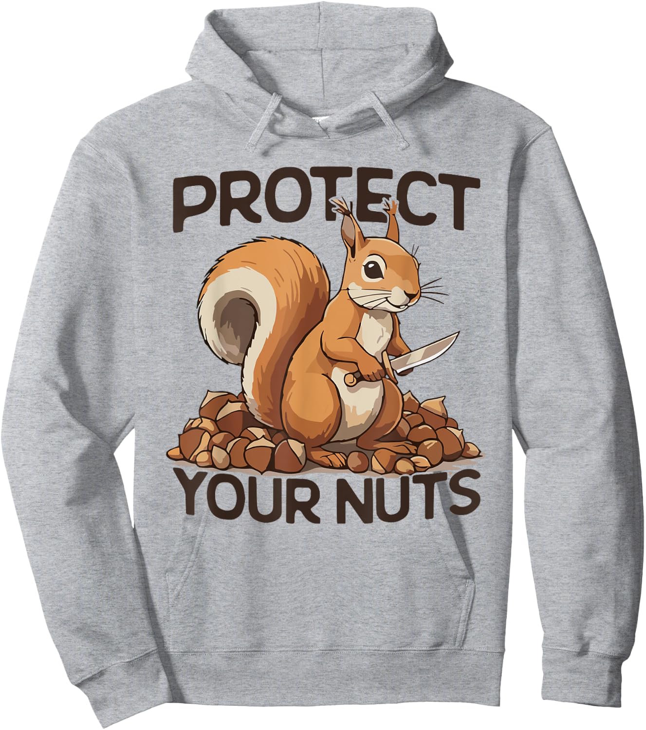 Squirrel Knife Protect Your Nuts Squirrel Hunters Gun Hoodie - Hoodie | Ash