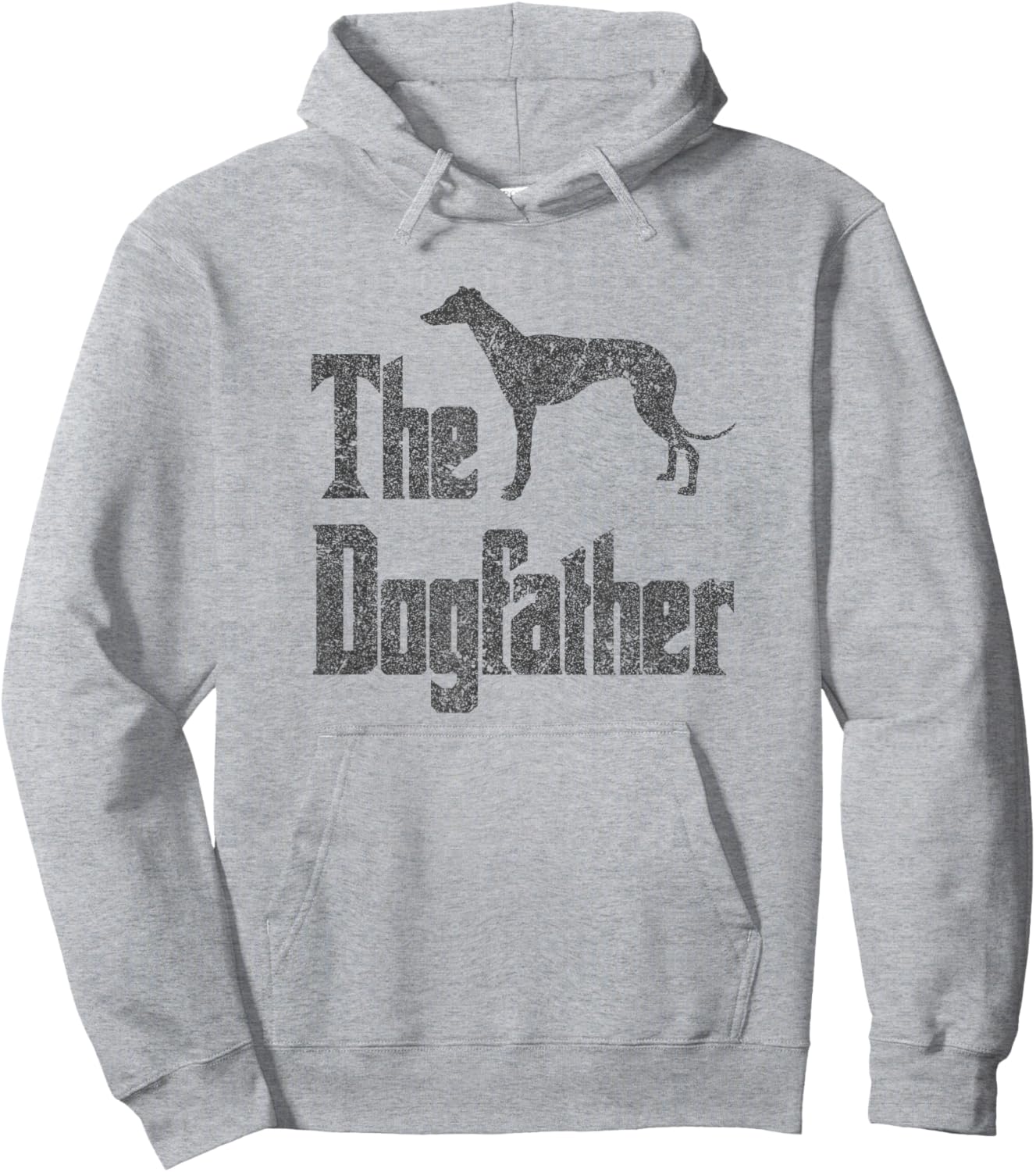 The Dogfather , Greyhound Silhouette, Funny Dog Gift Hoodie - Hoodie | Ash