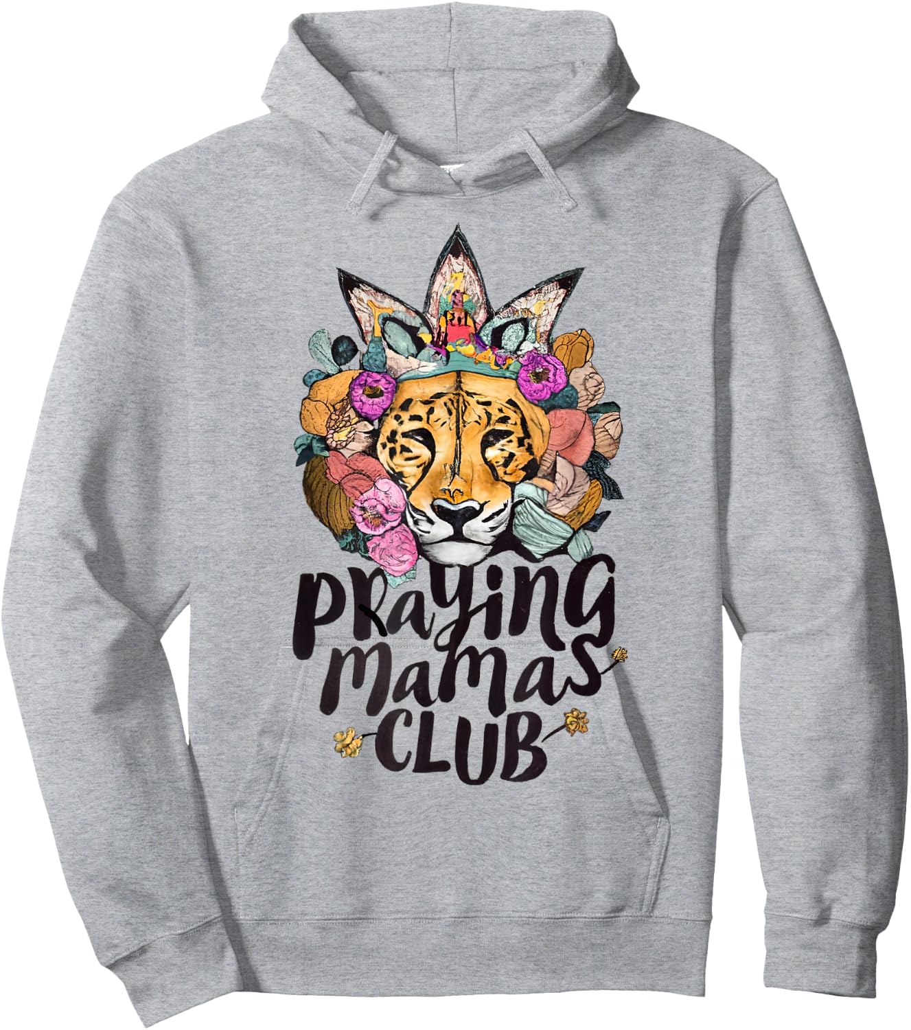 Praying Mamas Club Christian Mothers Lioness Faith Hoodie - Hoodie | Ash