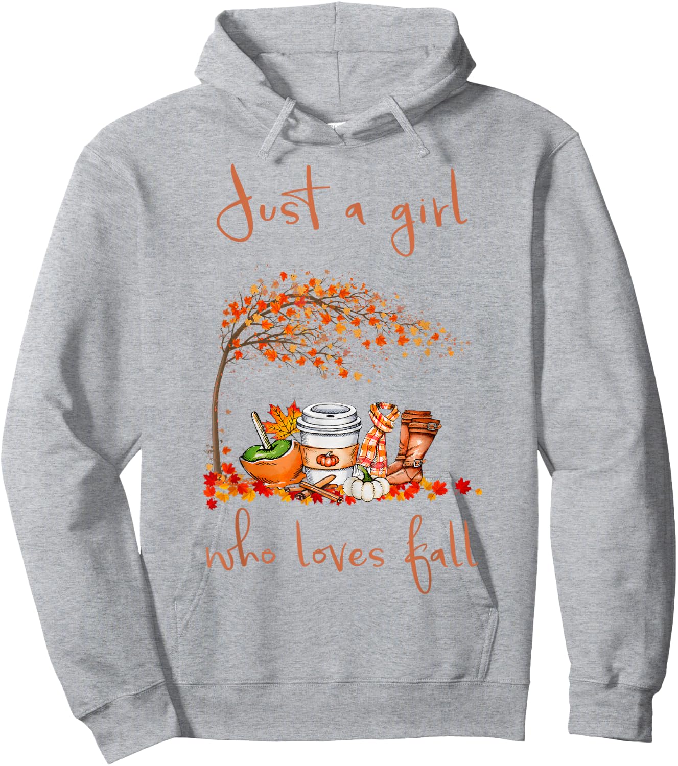 Just A Girl Who Loves Fall Pumpkin Spice Latte Cute Autumn Hoodie - Hoodie | Ash