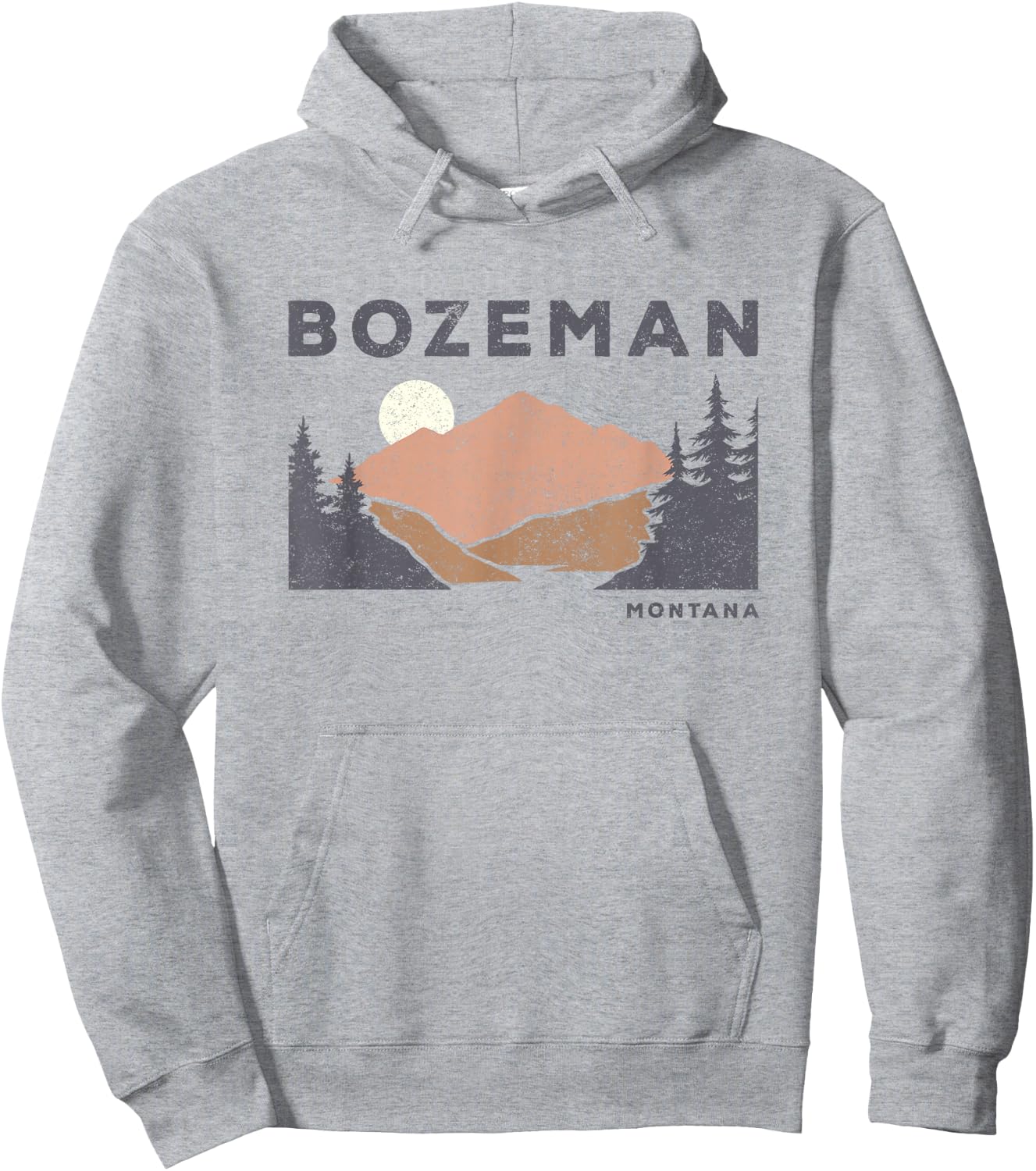 Vintage Bozeman Montana Retro Mountain Souvenir Hoodie - Hoodie | Ash