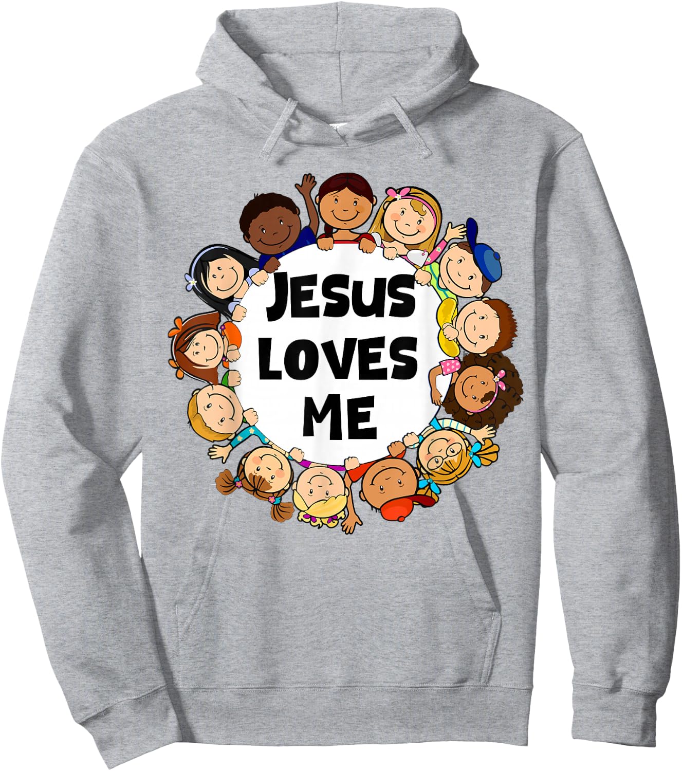 Kids Jesus Loves Me Cute Christian Faith Girl Boy Toddler Hoodie - Hoodie | Ash