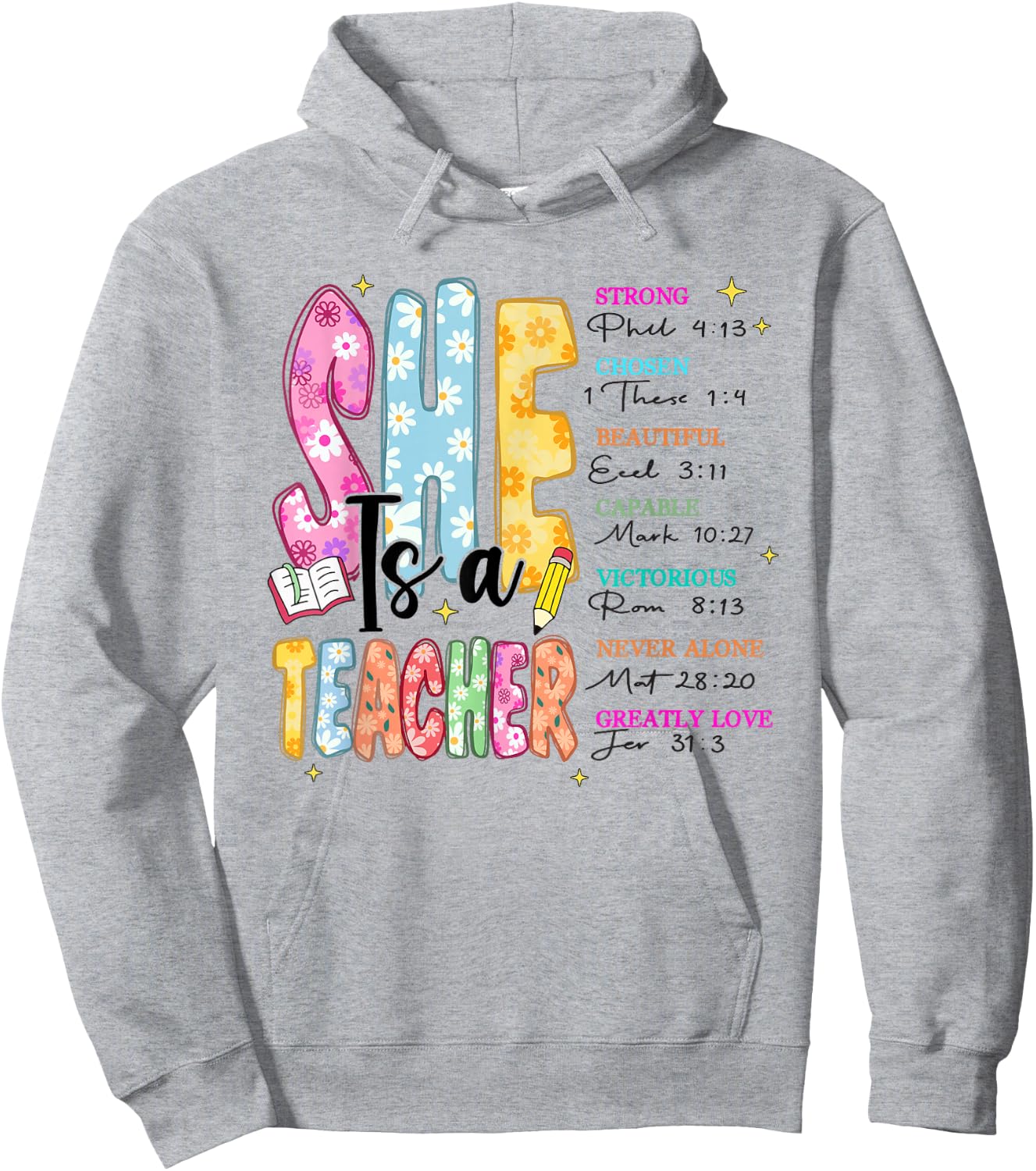 Women Bible Verse Christian Teacher God Says Back To School Hoodie - Hoodie | Ash