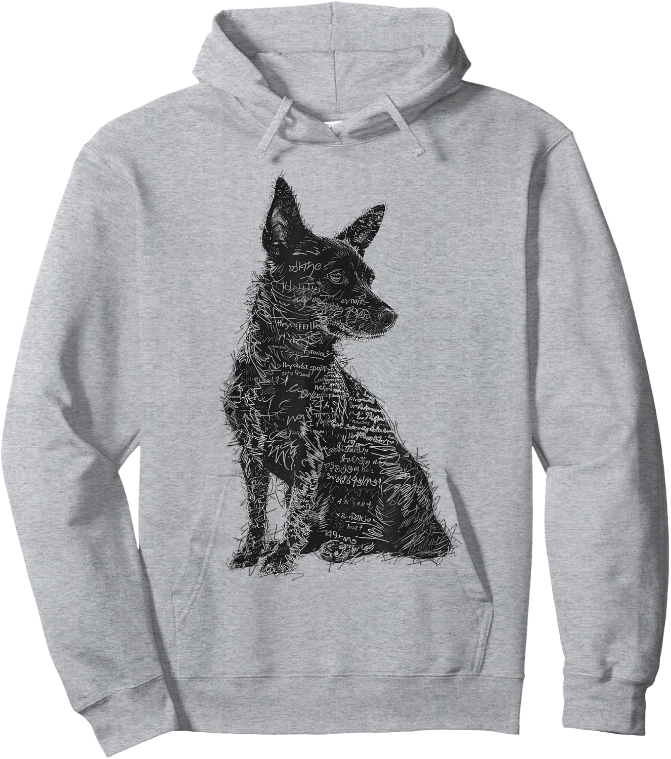 Dog Abstract Motif Drawing Artwork Animal Dog Women Kids Hoodie - Hoodie | Ash