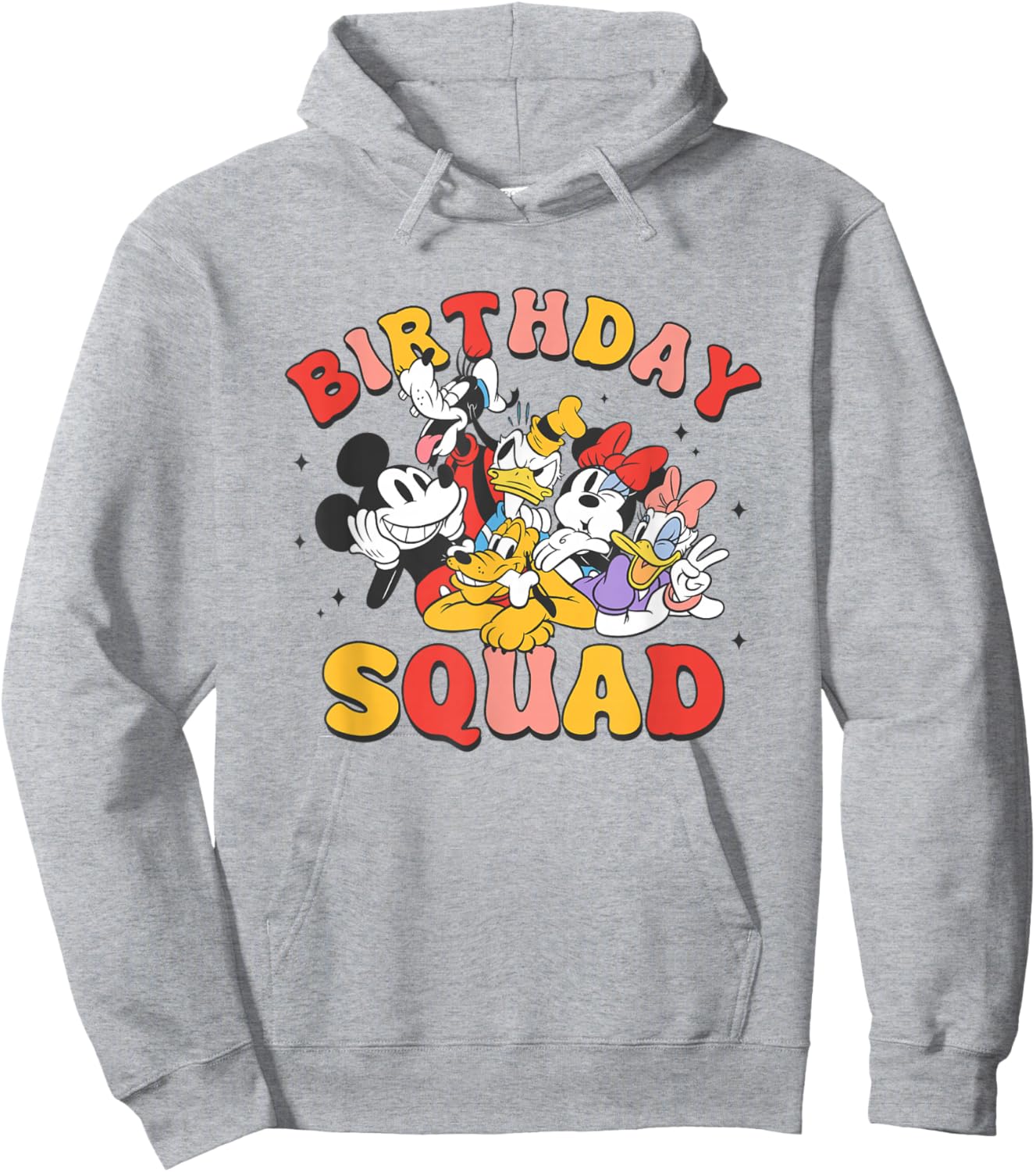 Disney Mickey and Friends Birthday Squad Vintage Group Hoodie - Hoodie | Ash