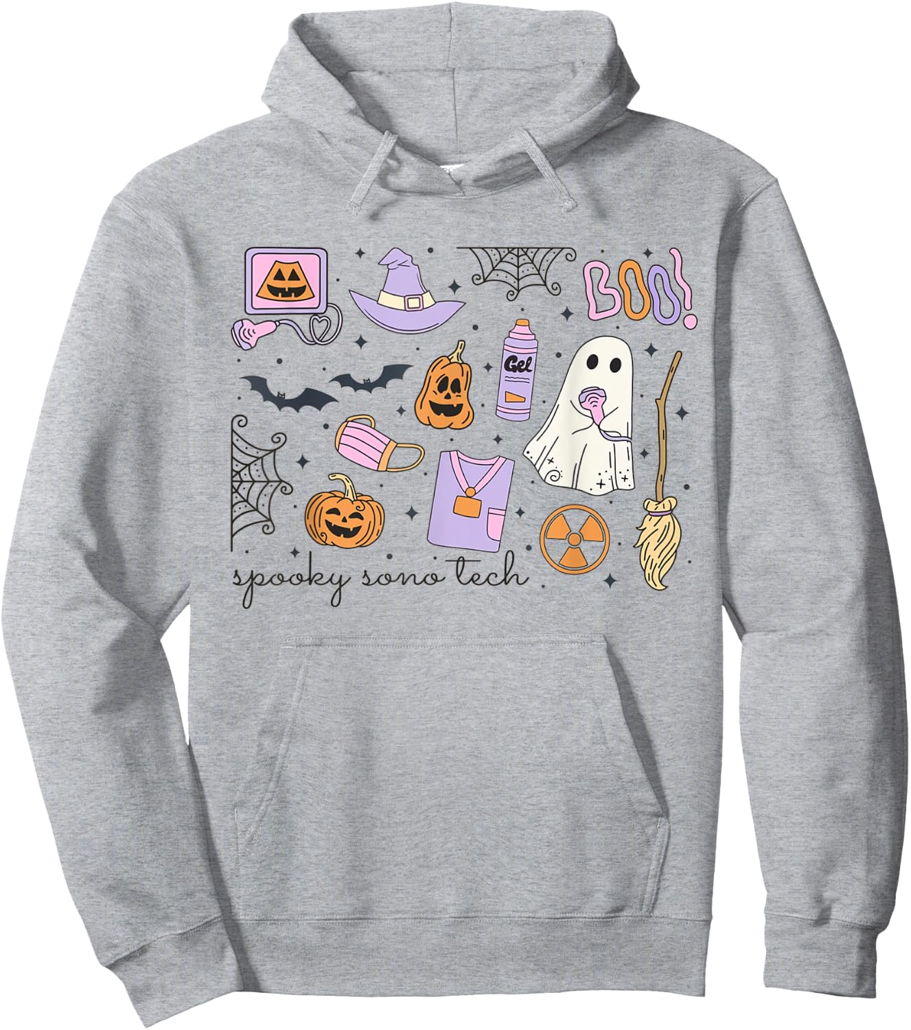 Spooky Sono Tech Sonographer Halloween Ultrasound Tech Fall Hoodie - Hoodie | Ash