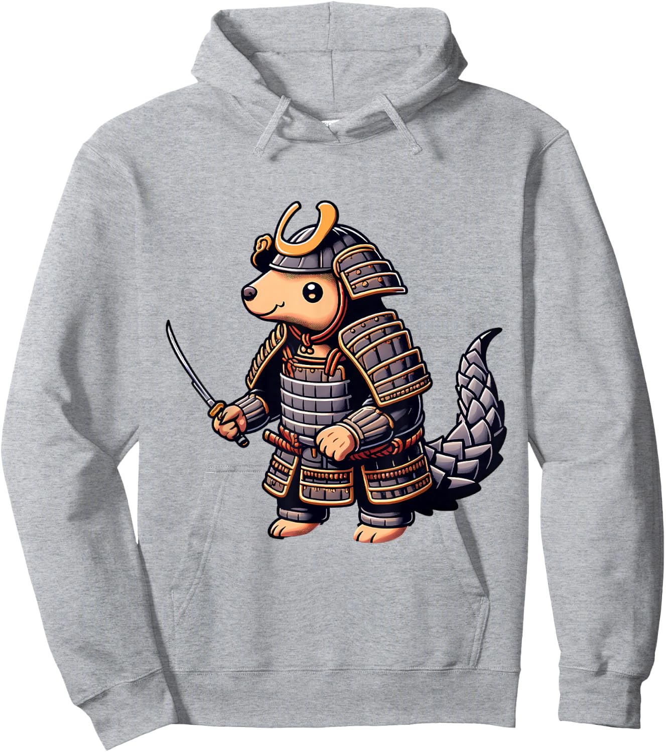Samurai Pangolin Japanese Anime Halloween Costume Hoodie - Hoodie | Ash