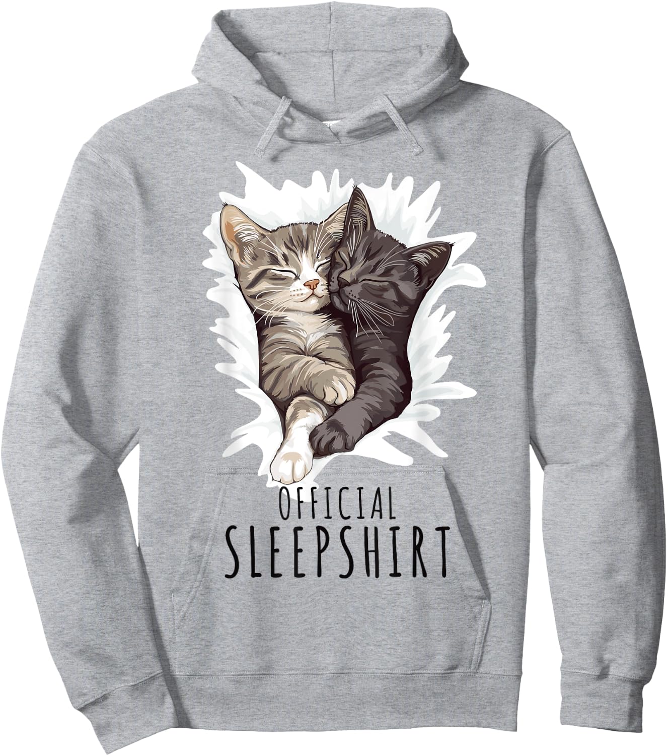 Cuddling Cats Sleepshirt Official Sleepshirt Cats Hoodie - Hoodie | Ash